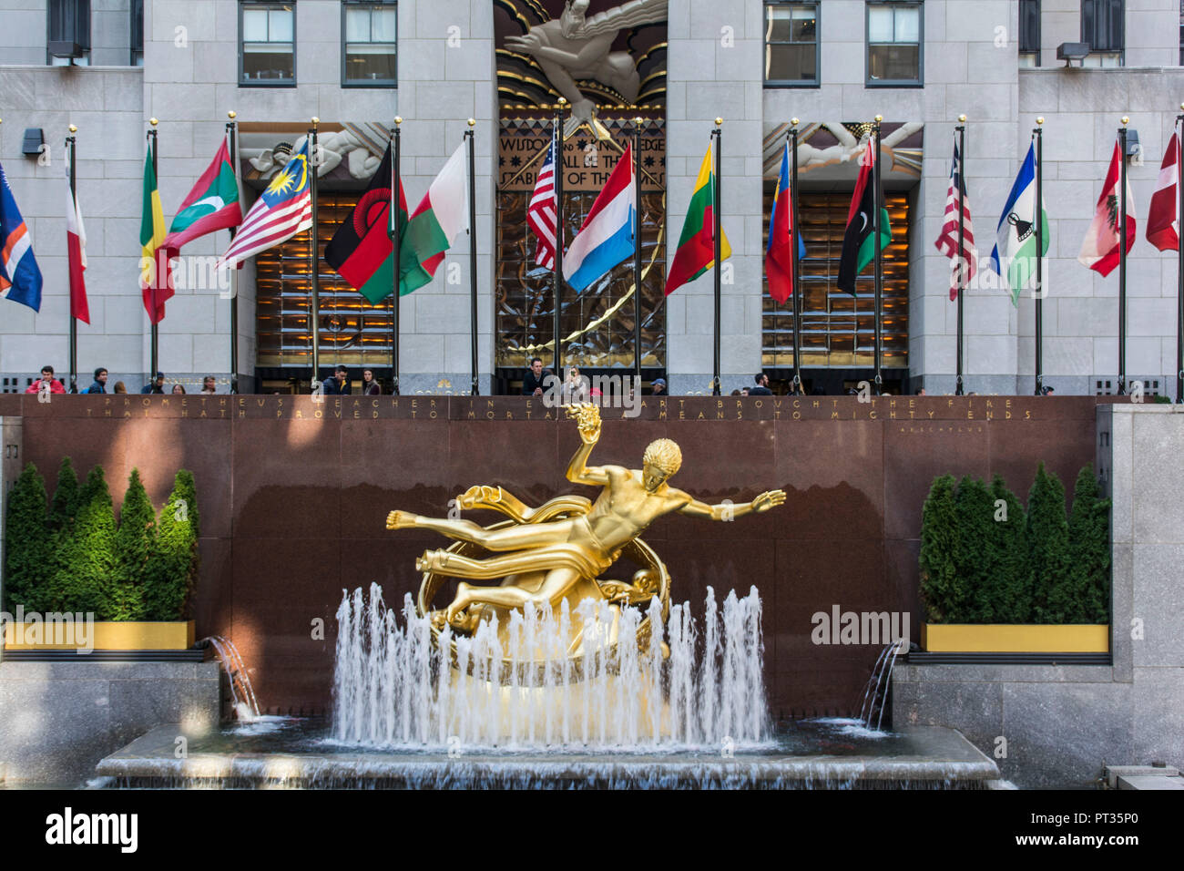 Sculpture in the Rockefeller Center of New York in the USA Stock Photo