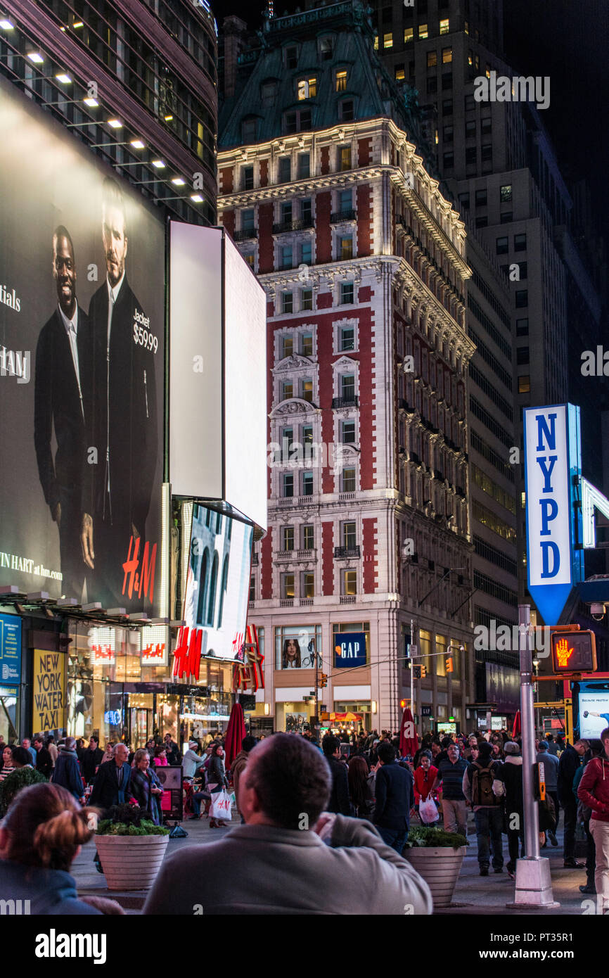 Times Square at night from New York in the USA Stock Photo