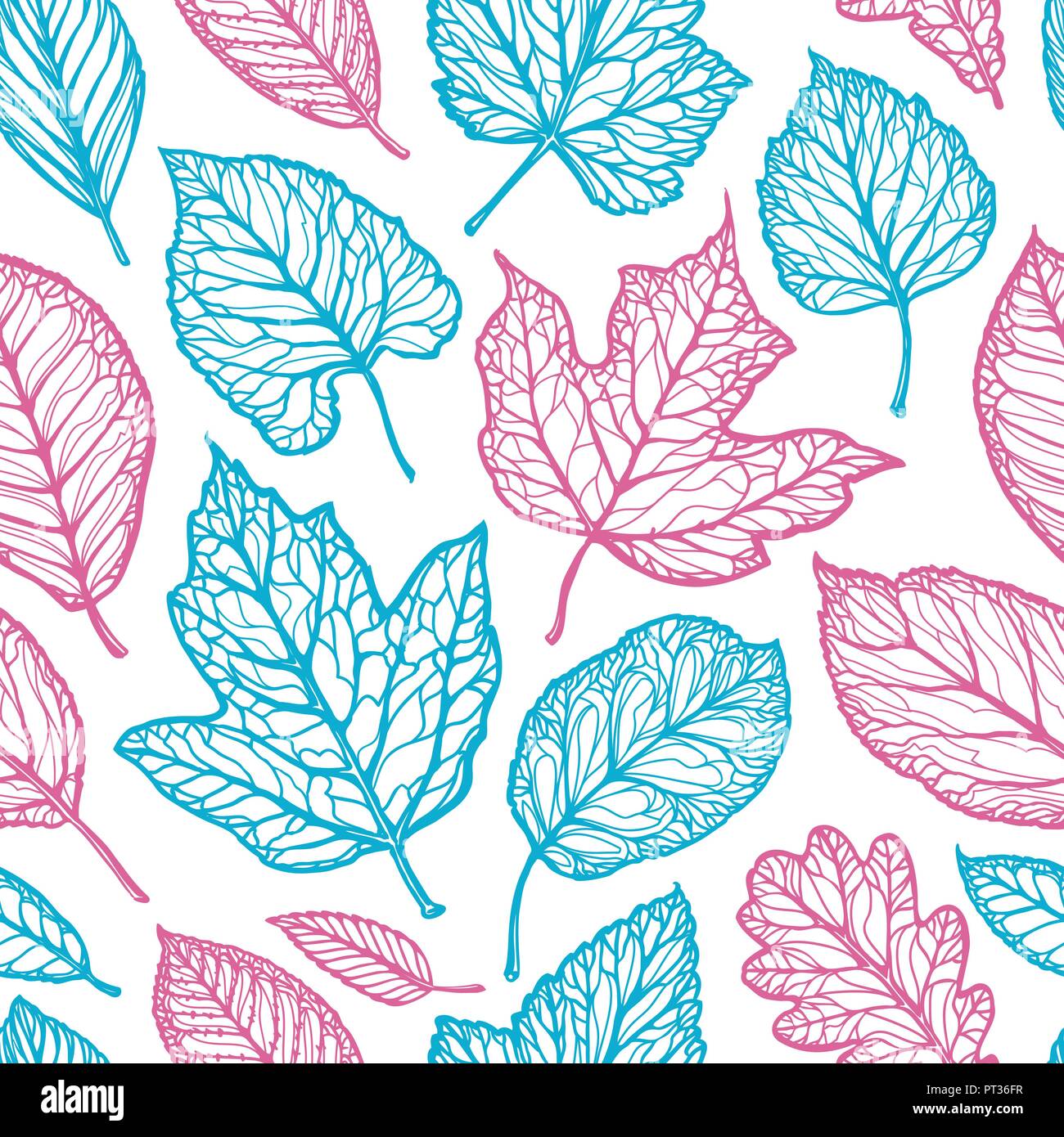 Seamless floral pattern. Leaves, nature backdrop. Decorative background vector illustration Stock Vector