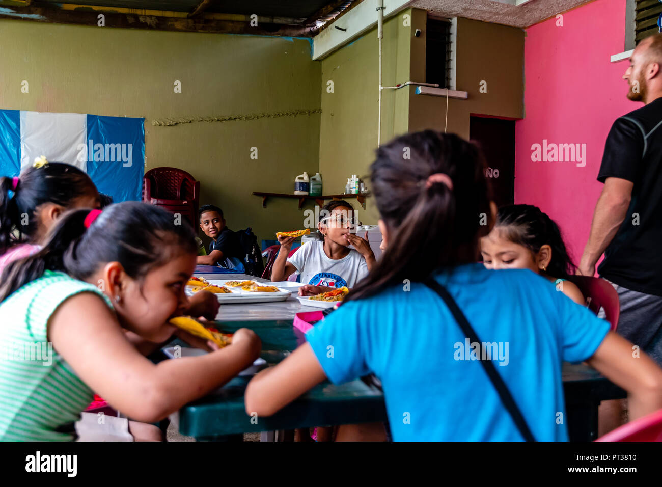 kids in guatemala in class room Stock Photo