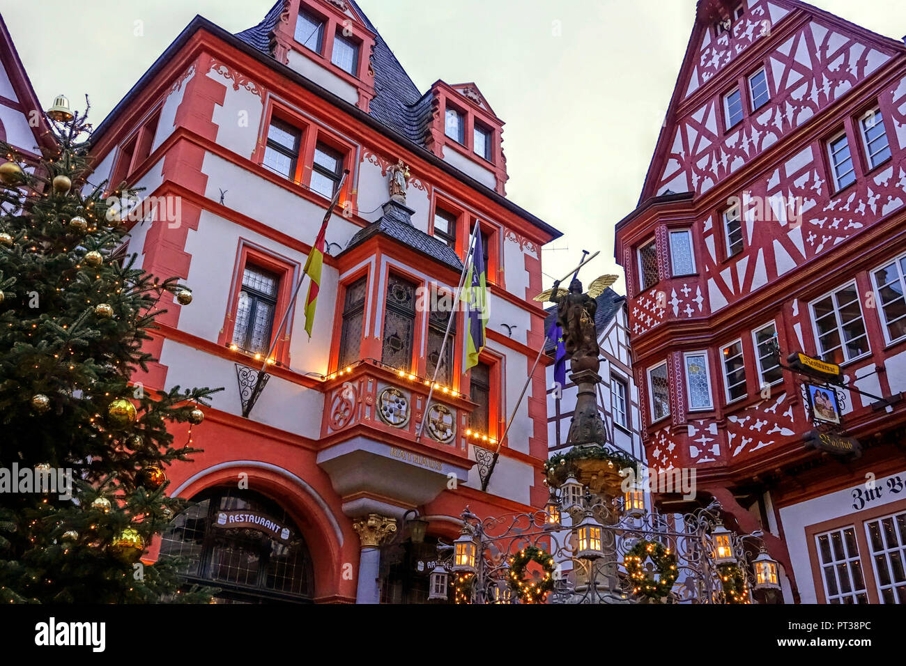 Town Hall at the market square in the Christmas time, Bernkastel-Kues