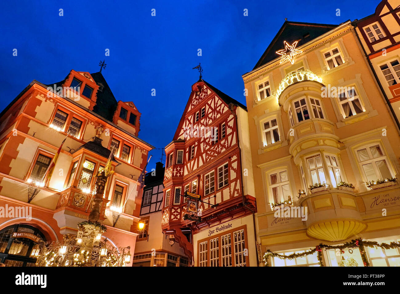 Market square in mosel rhineland palatinate hires stock photography