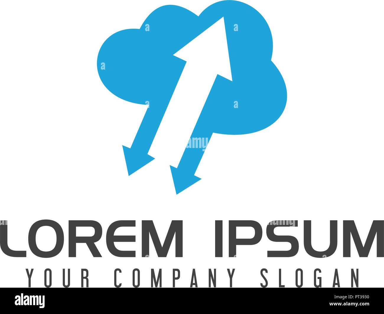 upload download cloud logo design concept template Stock Vector Image