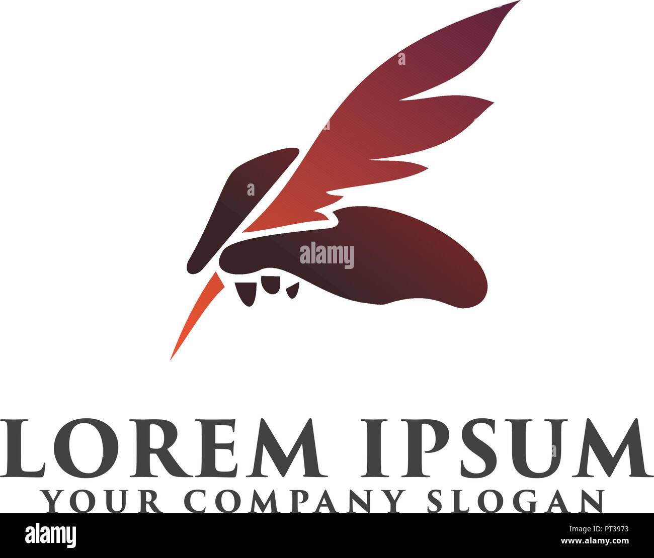 feather pen holding logo design concept template Stock Vector
