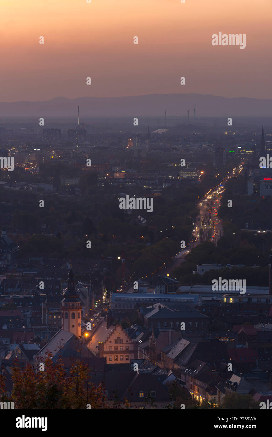 Germany, Baden-Württemberg, Karlsruhe, view of Durlach from Turmberg Hill (Karlsruhe-Durlach), Stock Photo