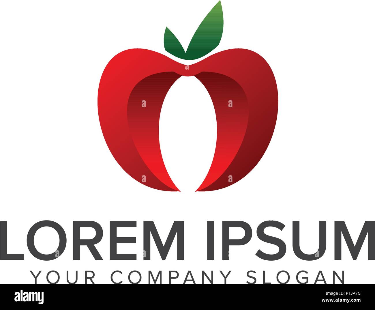 Apple Fruit Logo. 3d design concept template Stock Vector