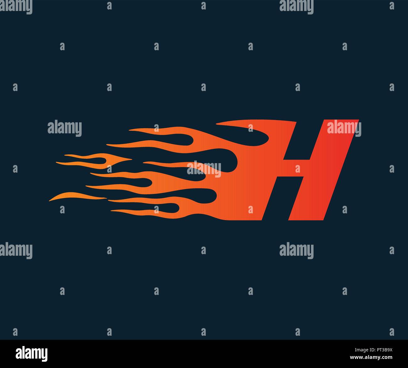 Letter H Flame Logo Speed Logo Design Concept Template Stock Vector Image Art Alamy