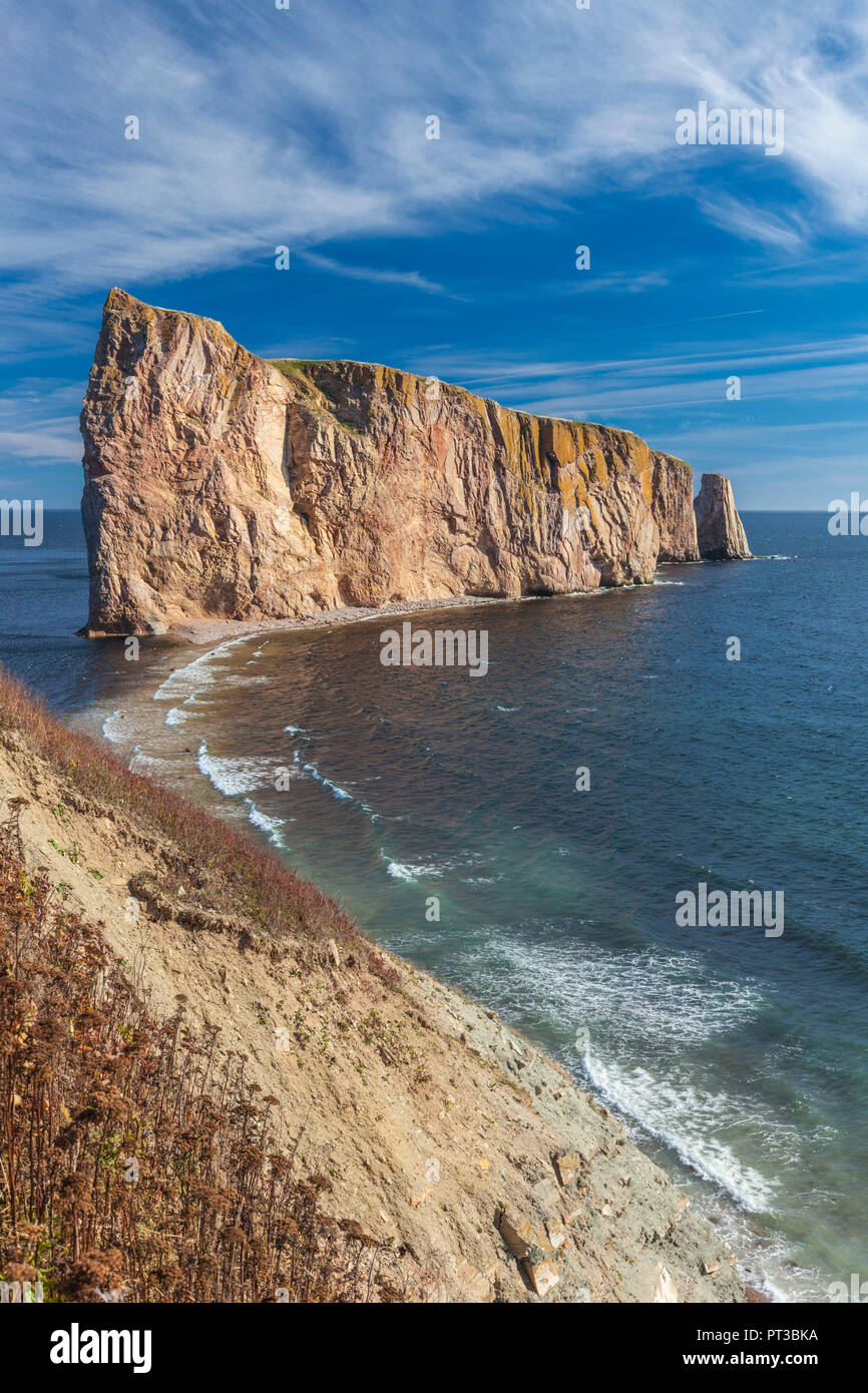 Canada, Quebec, Gaspe Peninsula, Perce, Perce Rock Stock Photo