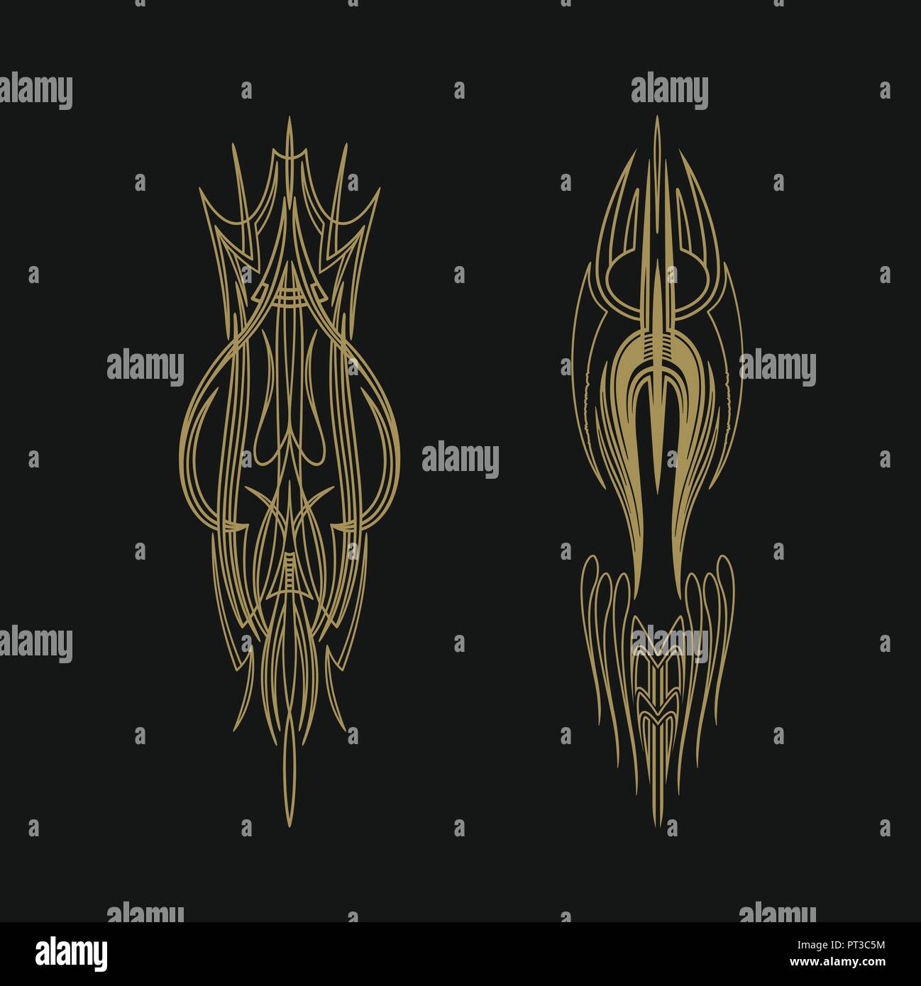 pinstriping vehicle graphic decorative vector vinyl decal Stock Vector