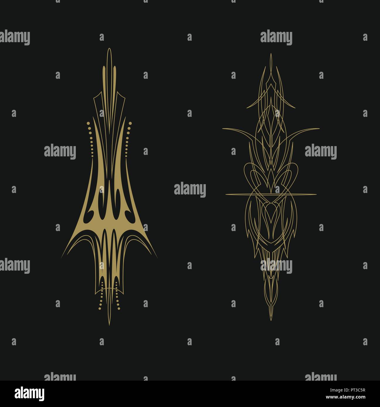 pinstriping vehicle graphic decorative vector vinyl decal Stock Vector