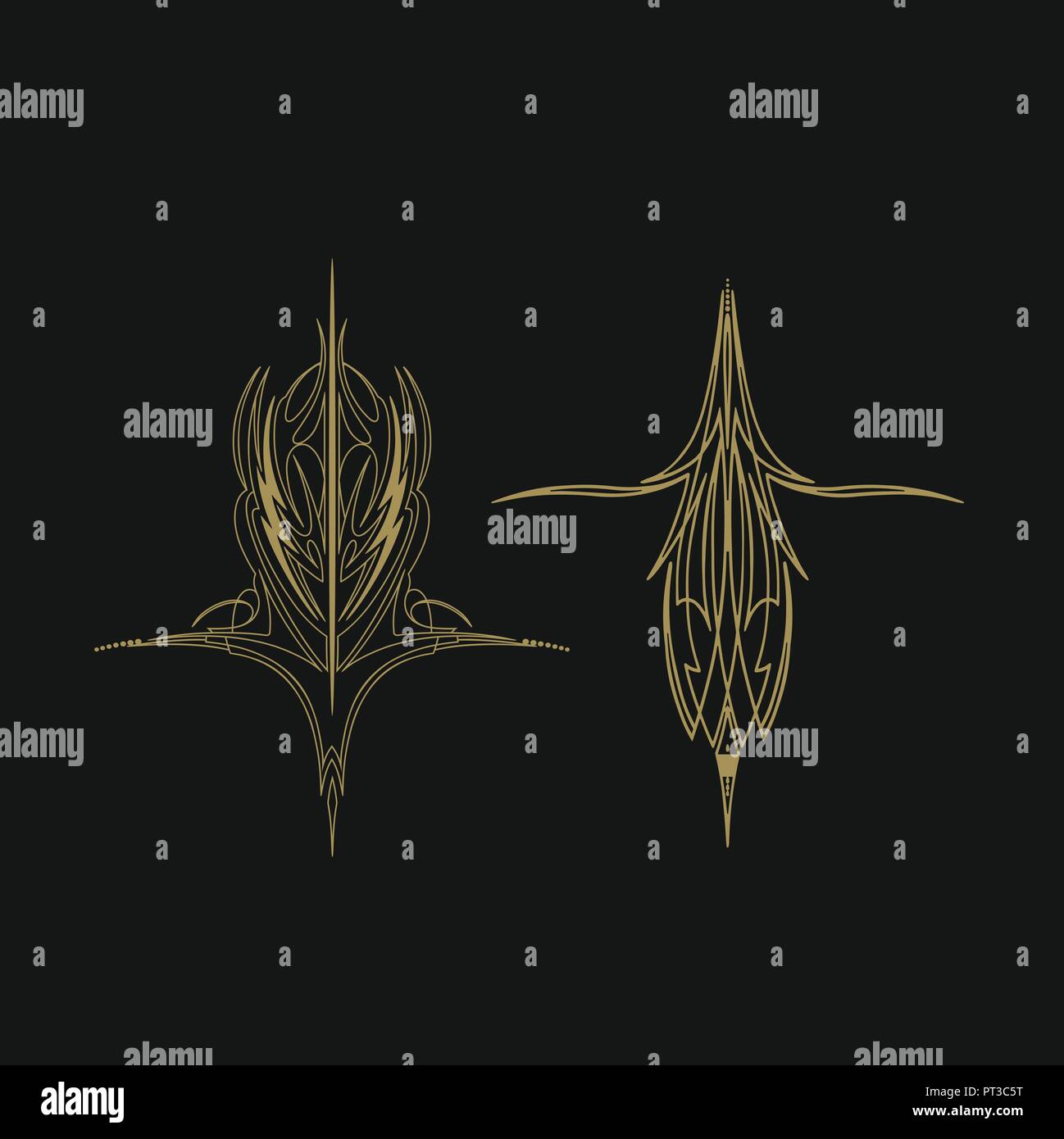 pinstriping vehicle graphic decorative vector vinyl decal Stock Vector