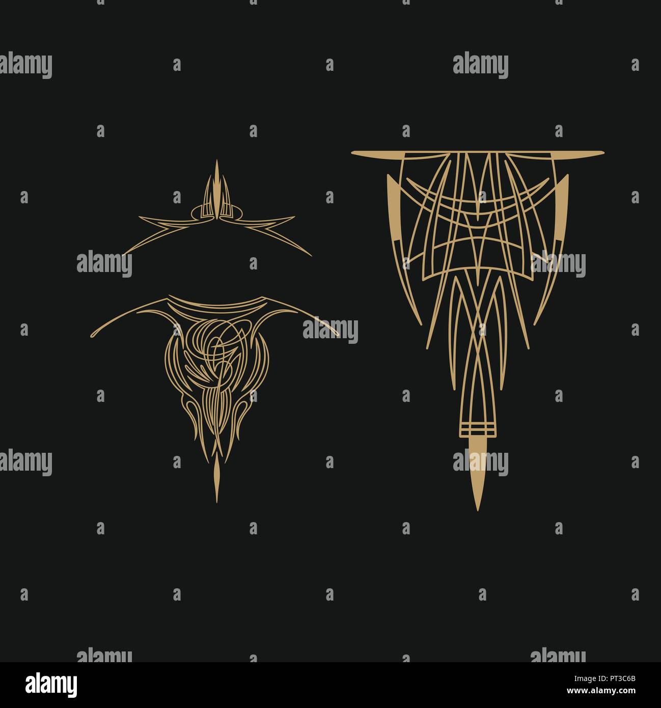 pinstriping vehicle graphic decorative vector vinyl decal Stock Vector