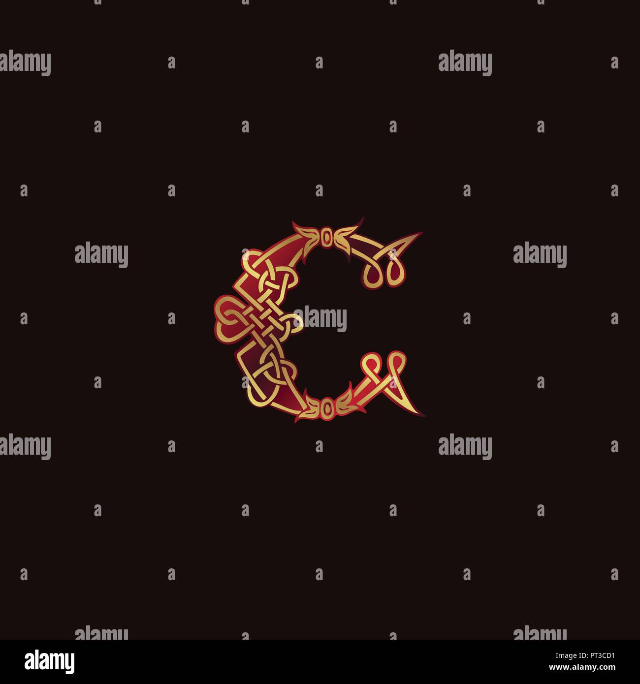 luxury letter C Decoration Logo design concept template Stock Vector ...