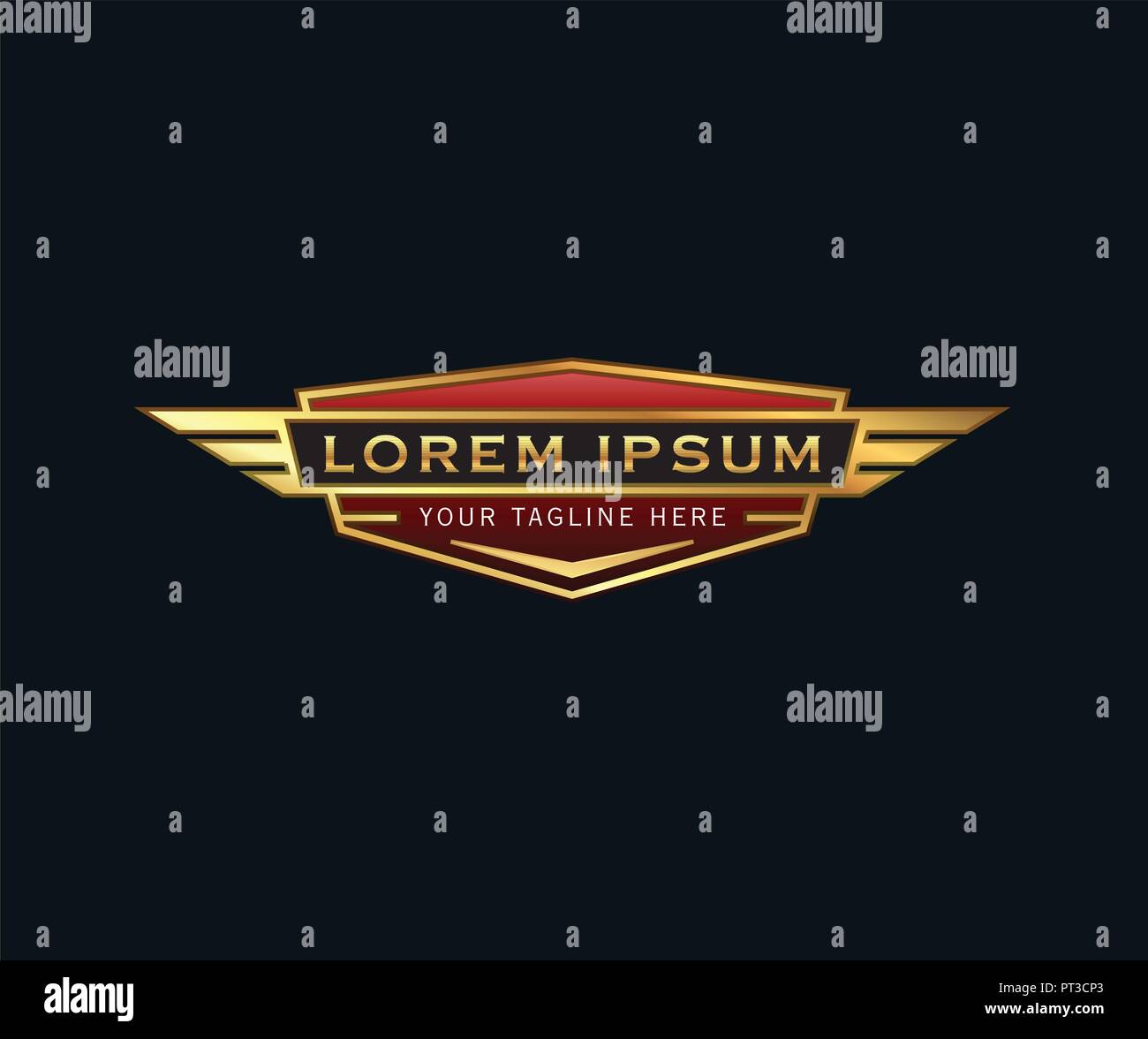 luxury badge wings logo. auto design concept template Stock Vector ...