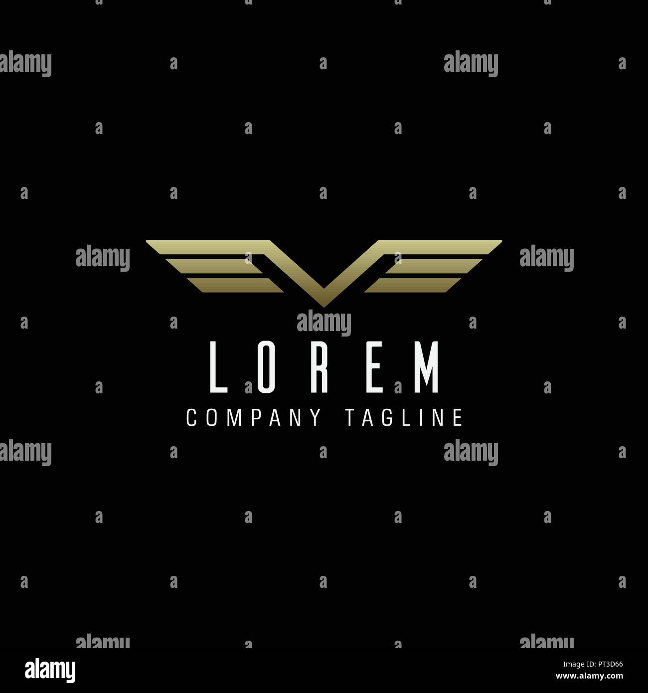 Letter V wings logo.luxury design concept template Stock Vector Image