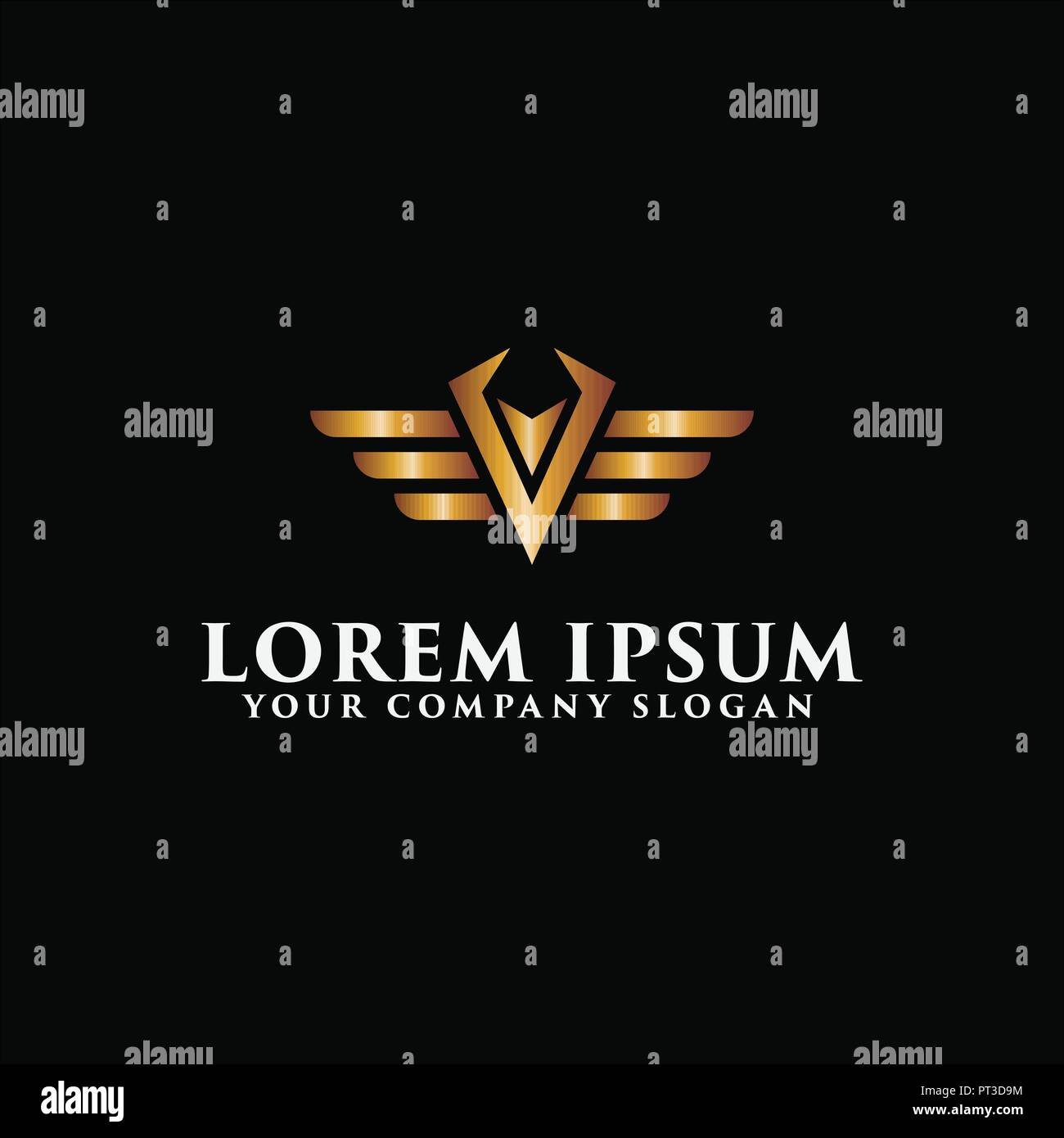 Letter V luxury wings logo design concept template Stock Vector Image ...