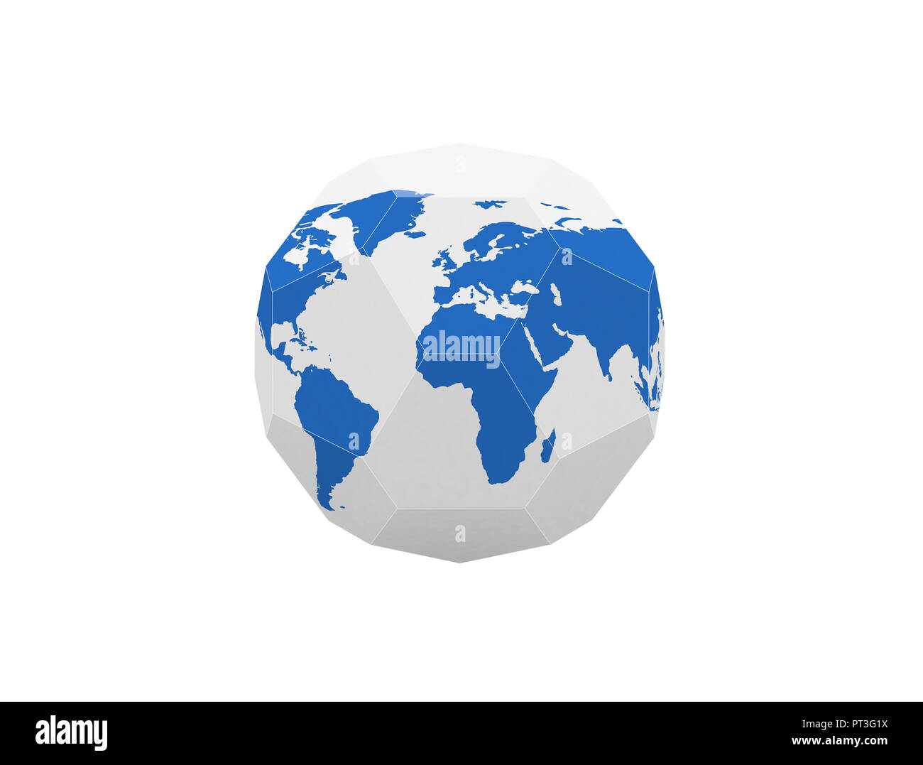 3D geometric earth illustration. Polygonal globe icon Stock Photo