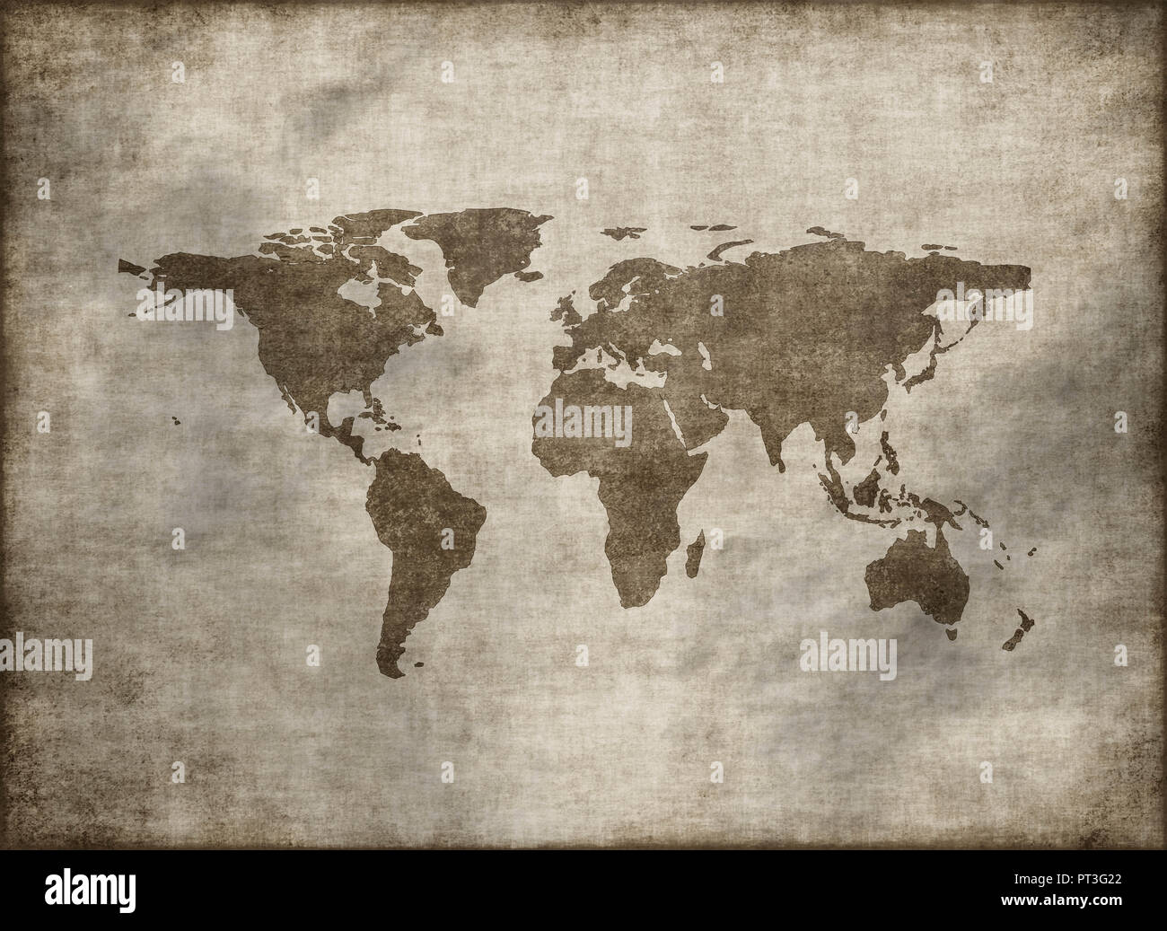 classic vintage old grunge world map Stock Photo