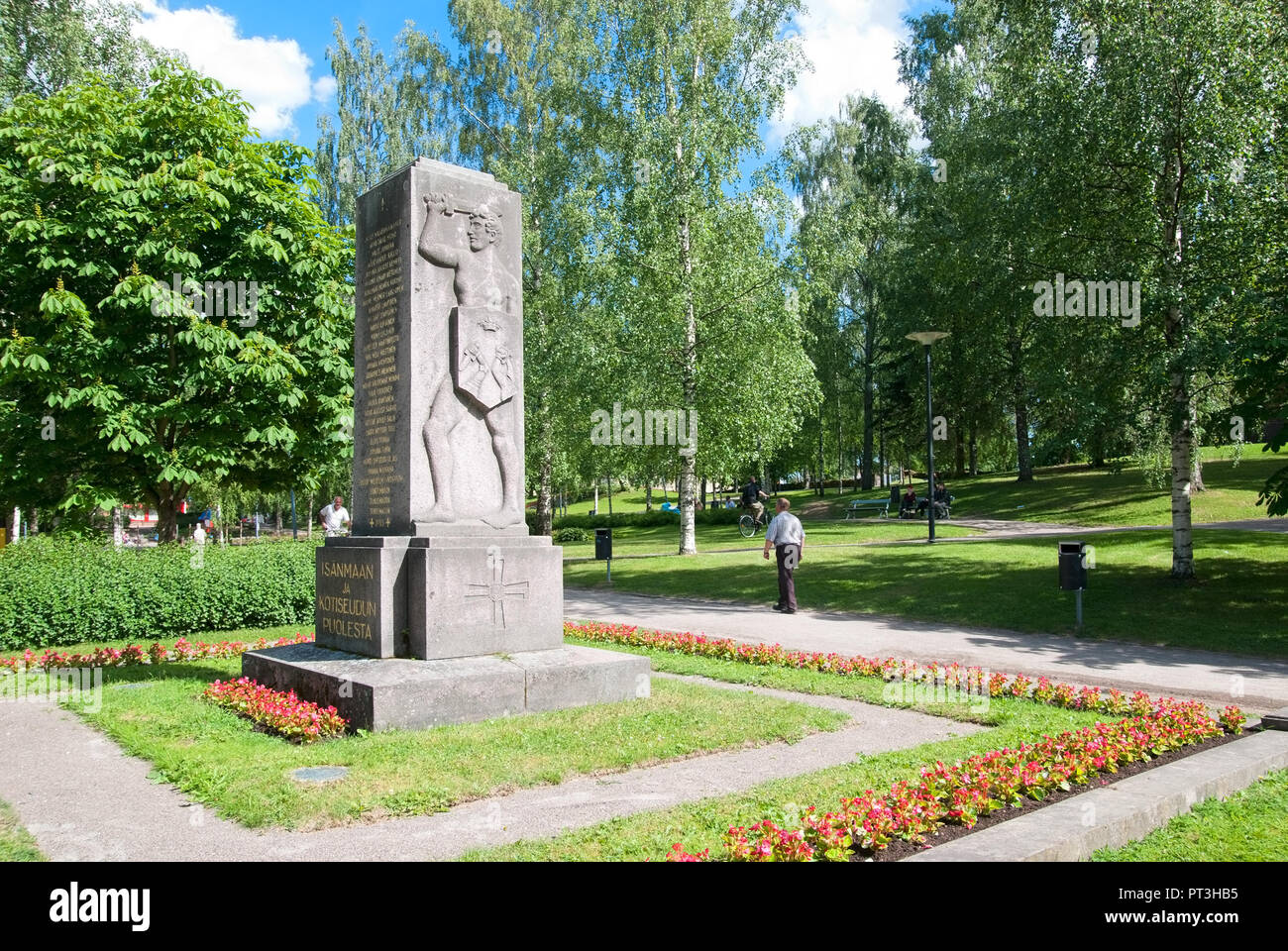 LAPPEENRANTA, FINLAND - JUNE 15, 2016: Monument to the fallen in the Civil War 1918. Central Park Stock Photo