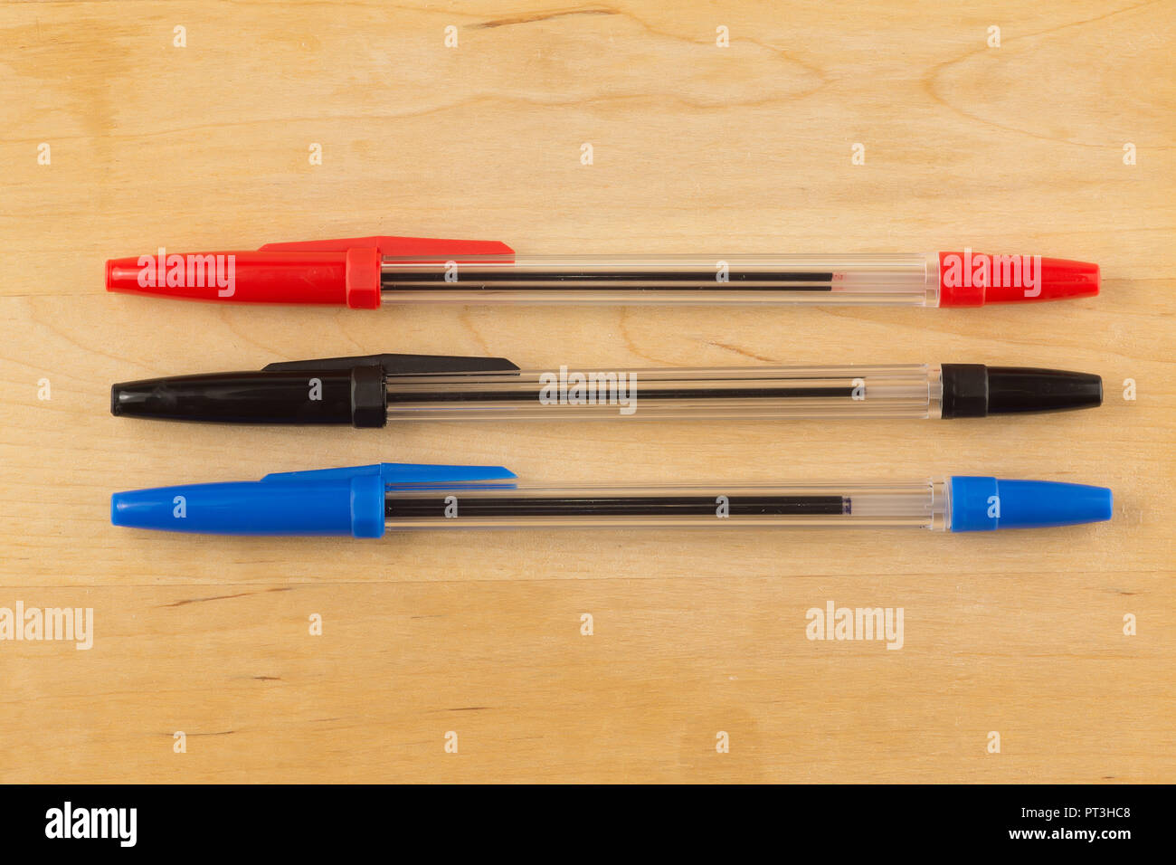 three color handles close-up on isolated background Stock Photo