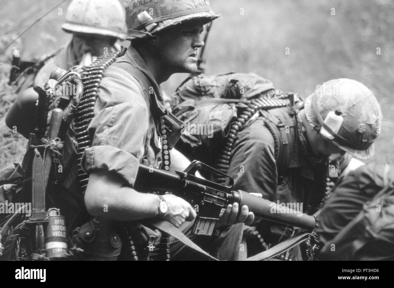 US Rifleman Vietnam (Reenactor) Stock Photo