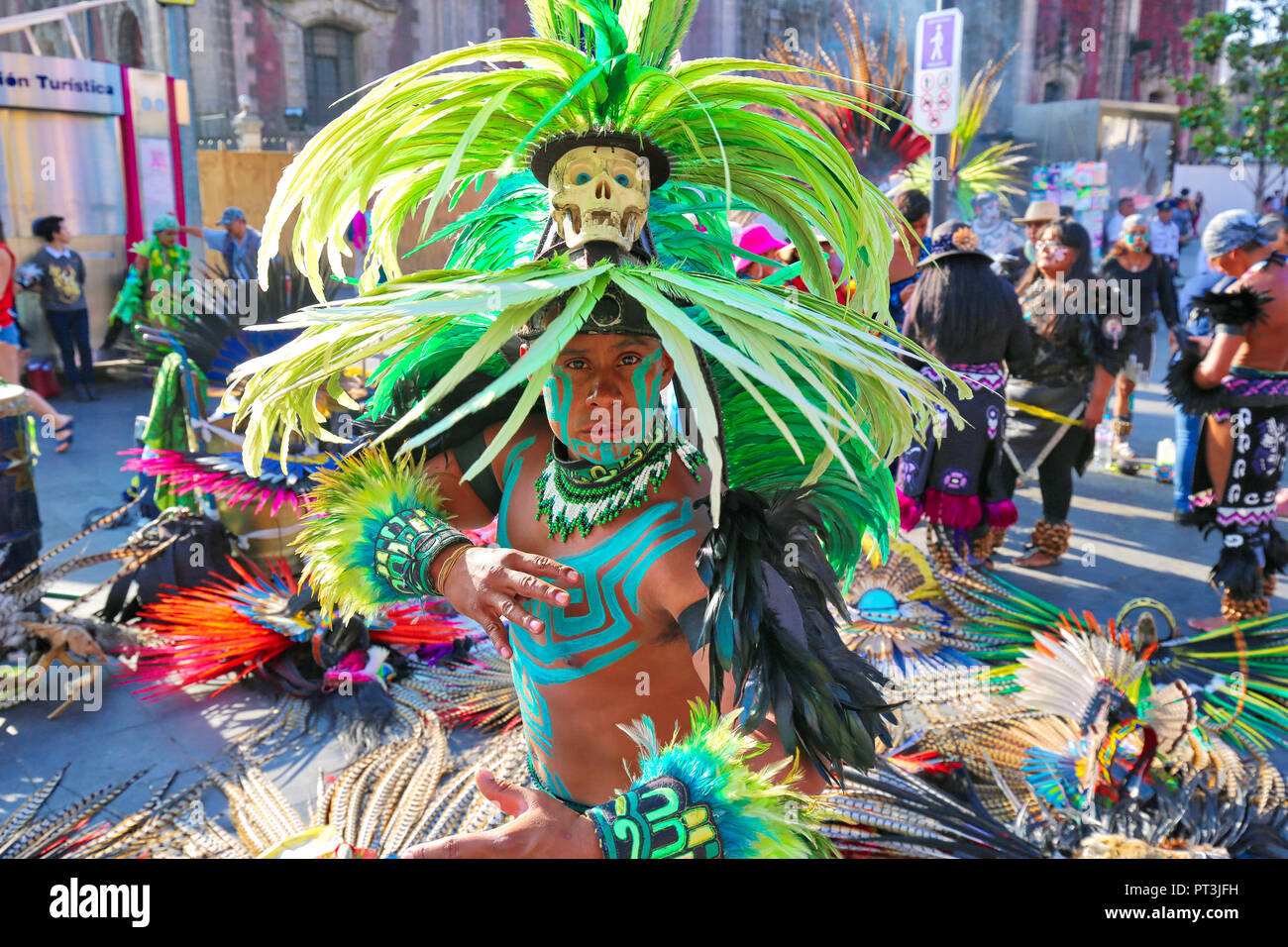 Mexico City, Mexico-23 April, 2018: Indian festival and tribal