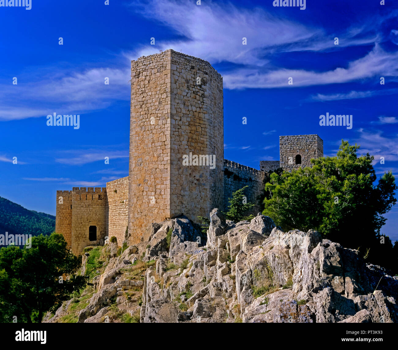 Castle of Santa Catalina (13th century), Jaen, Region of Andalusia, Spain, Europe Stock Photo