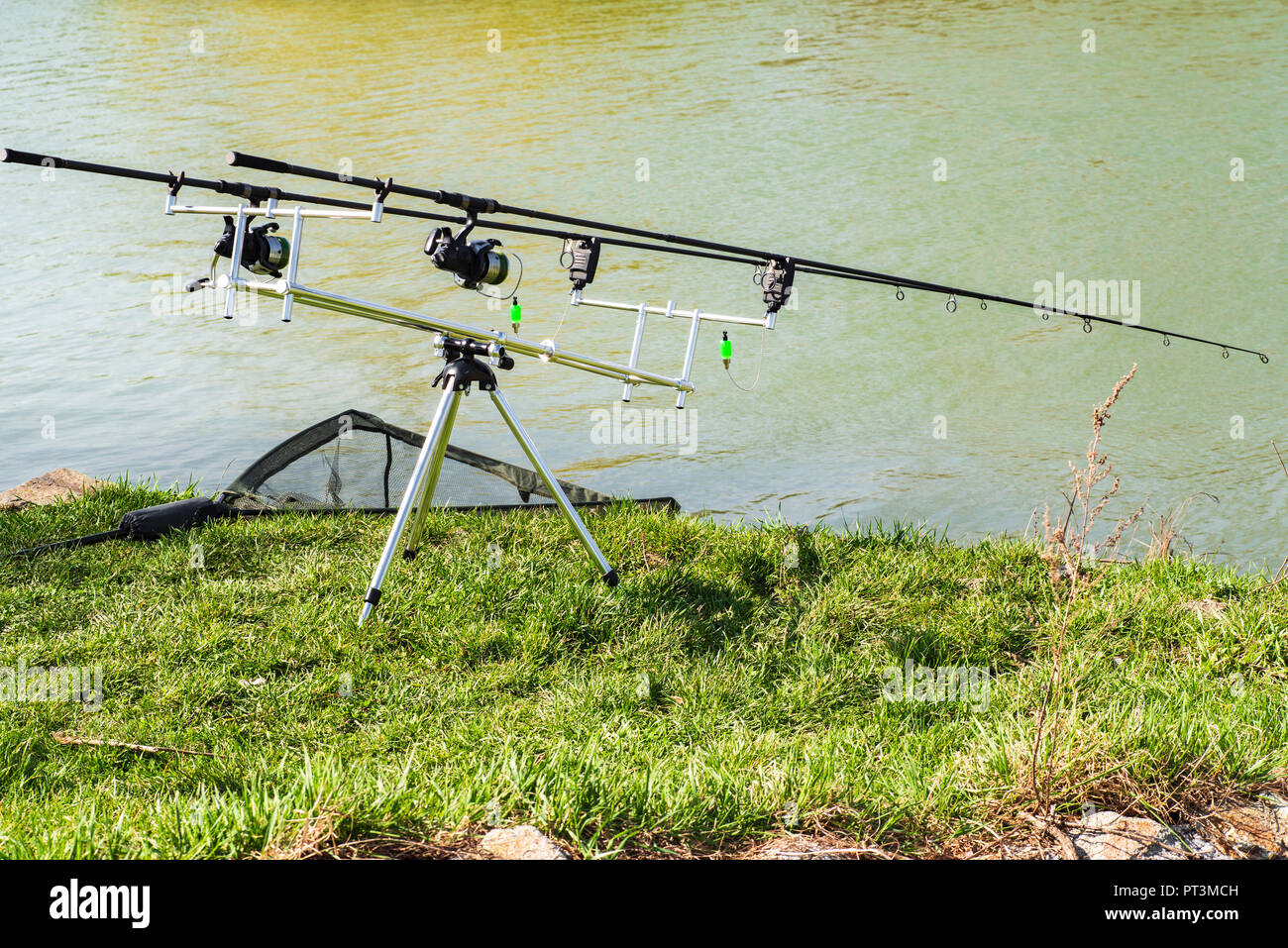 The Fishing Rod Is Set On The River Bank Stock Photo Alamy, 58% OFF