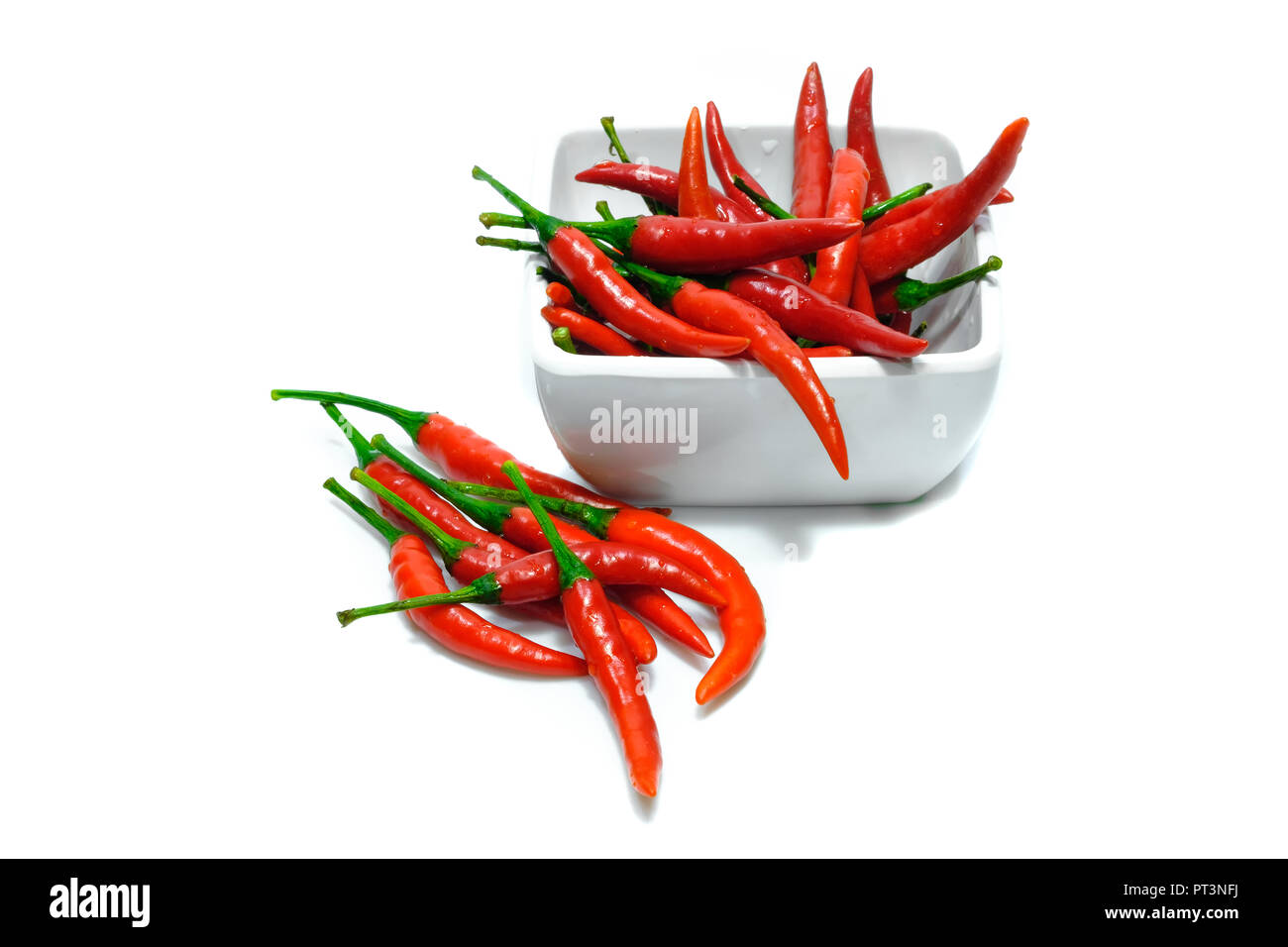 Red chili in a white background Stock Photo Alamy