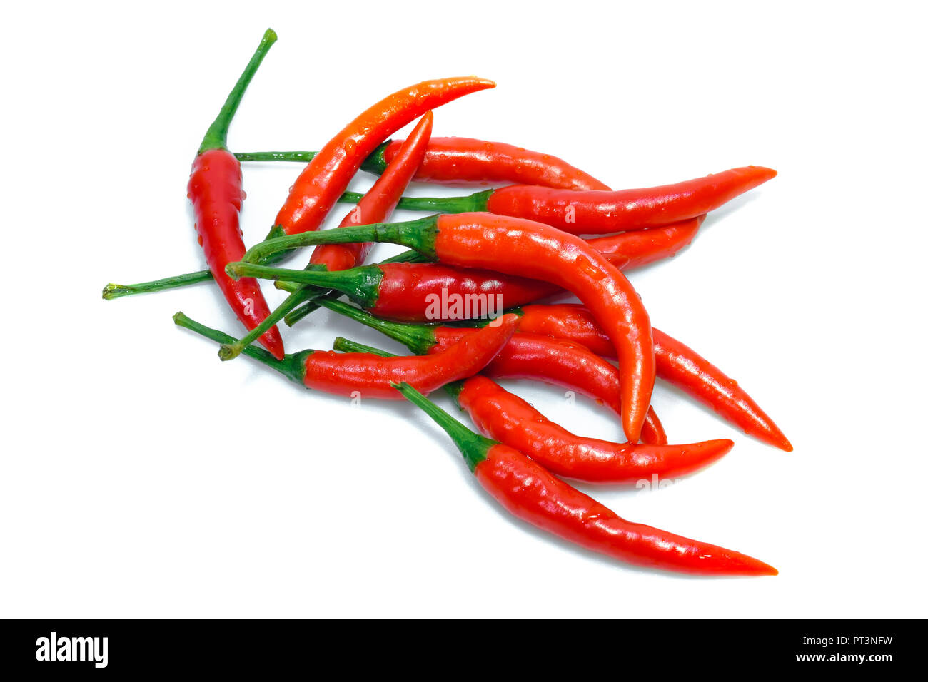 Red chili in a white background Stock Photo Alamy