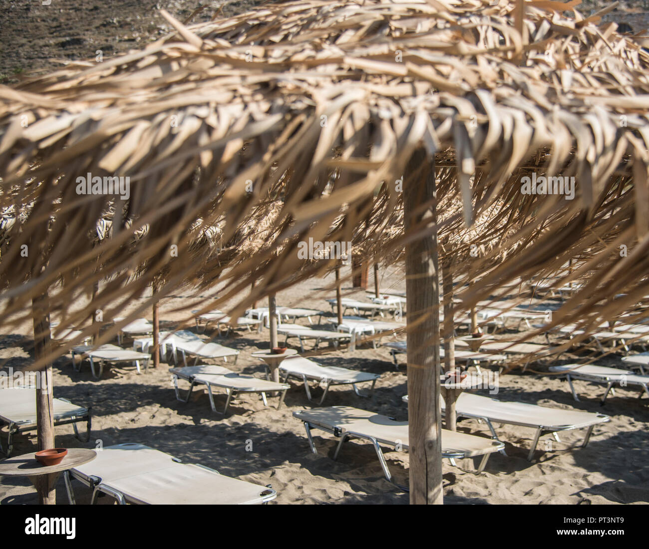 Grass umbrella at beach Stock Photo Alamy