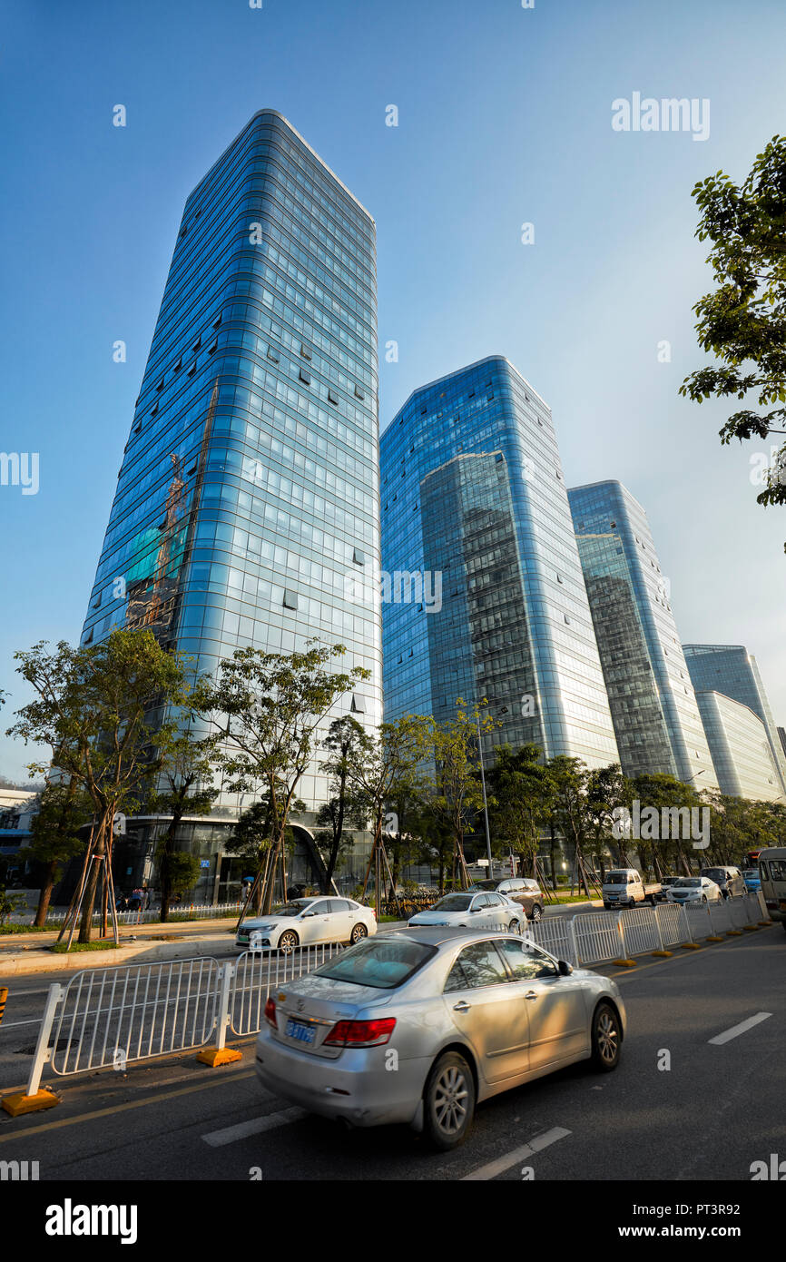 Modern high-rise buildings in Shenzhen city. Guangdong Province, China. Stock Photo