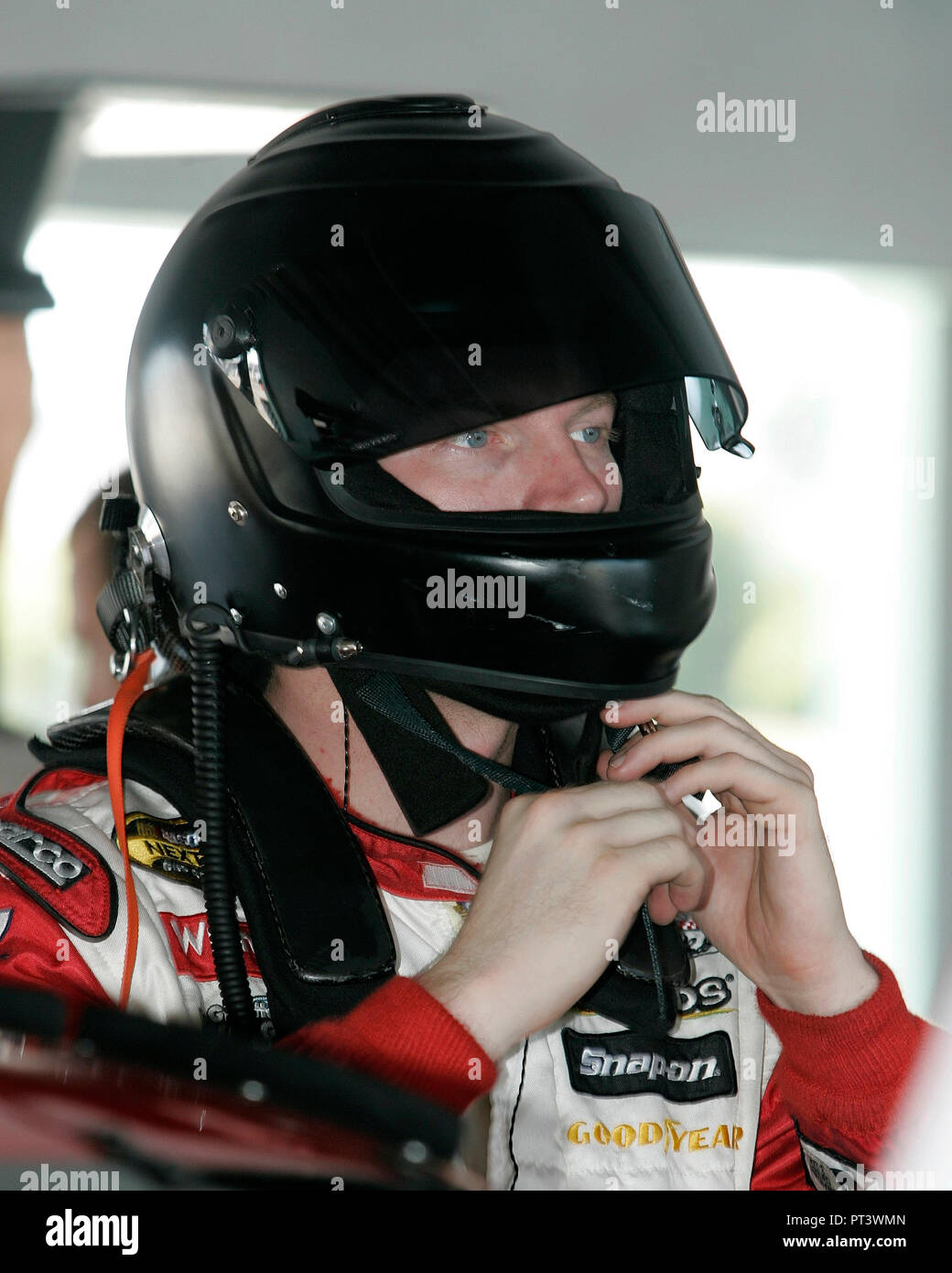 NASCAR Nextel Cup driver Dale Earnhardt Jr. prepares for a testing session at the Homestead-Miami Speedway, in Homestead,  Florida, on November 9, 2005. Stock Photo