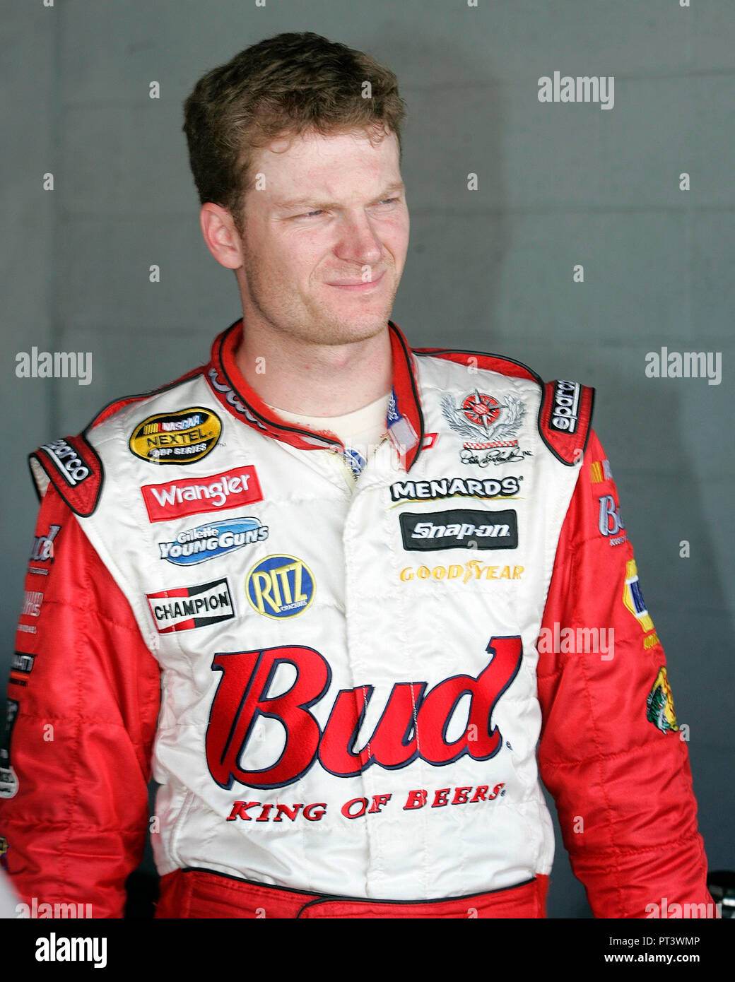 Dale Earnhardt Jr. prepares for a testing session at the Homestead-Miami Speedway, in Homestead,  Florida, on November 9, 2005. Stock Photo