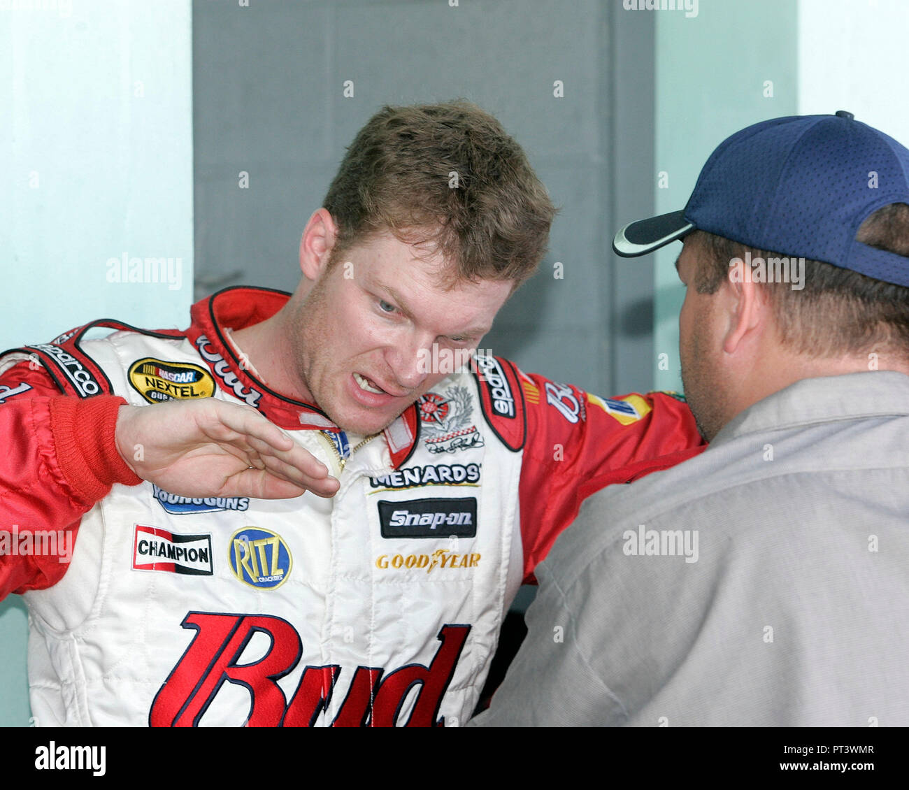 NASCAR Nextel Cup driver Dale Earnhardt Jr. prepares for a testing session at the Homestead-Miami Speedway, in Homestead,  Florida, on November 9, 2005. Stock Photo