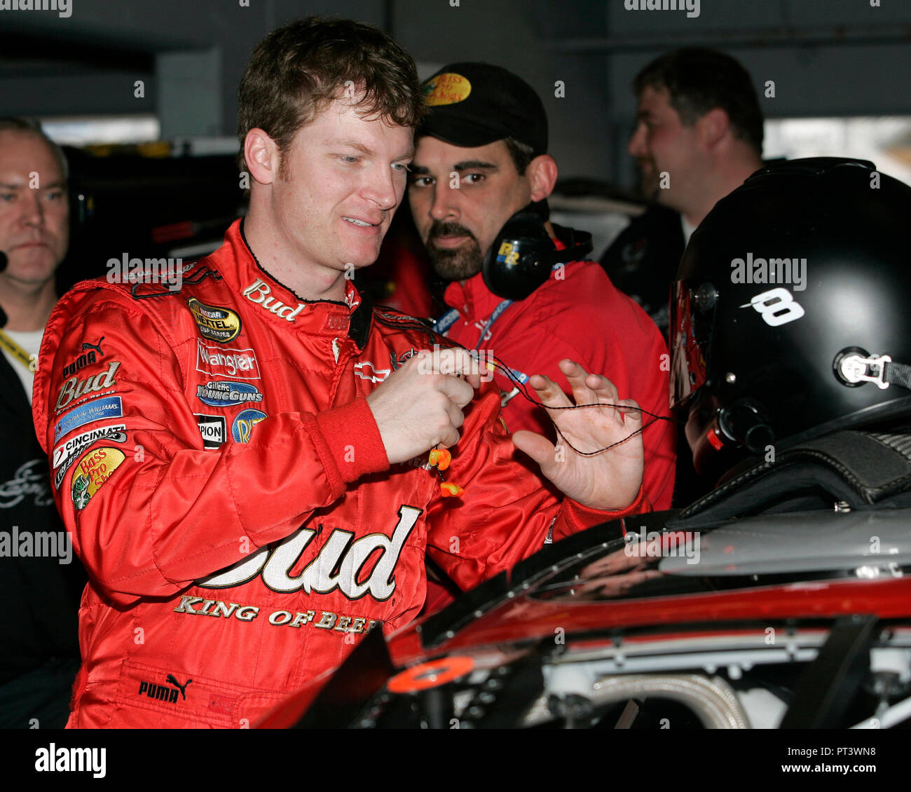 Dale Earnhardt Jr participates in a NASCAR Nextel Cup test session at Homestead Miami Speedway in Homestead, Florida on October 17, 2006. Stock Photo