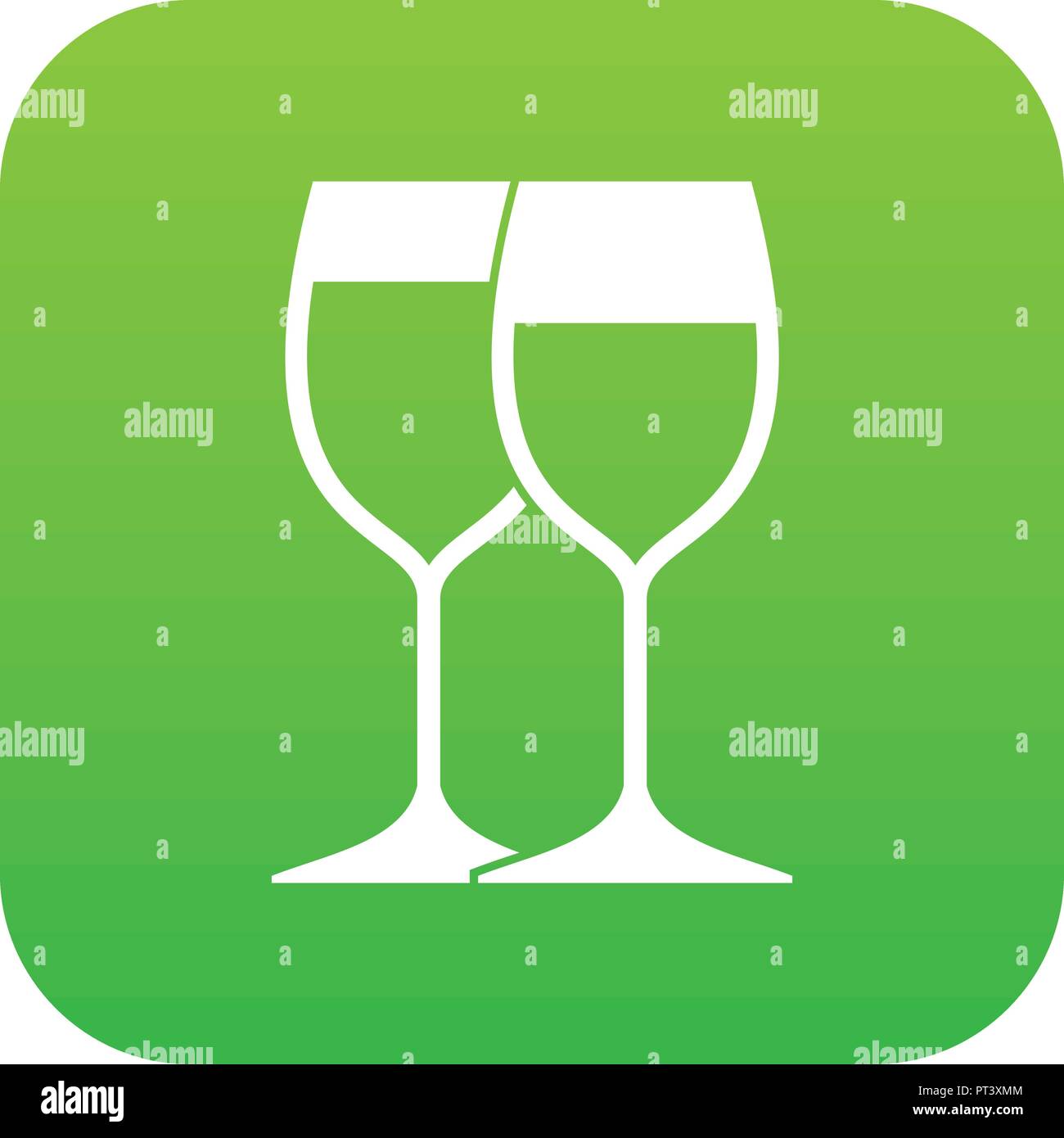 Wine glasses icon digital green Stock Vector Image & Art - Alamy