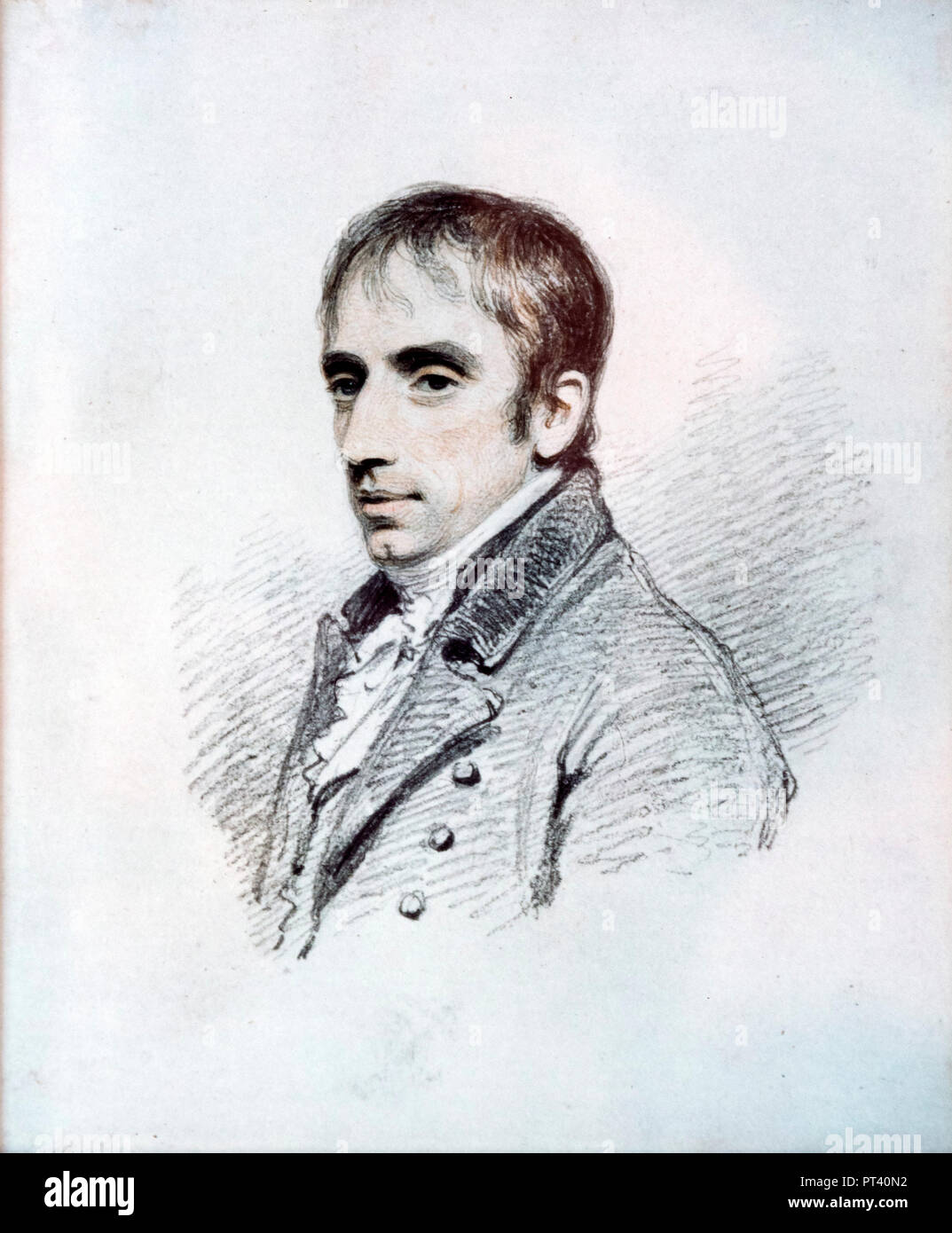 William Wordsworth (1770-1850) as a young man. Pencil drawing by Henry Eldridge, c. 1807. Stock Photo