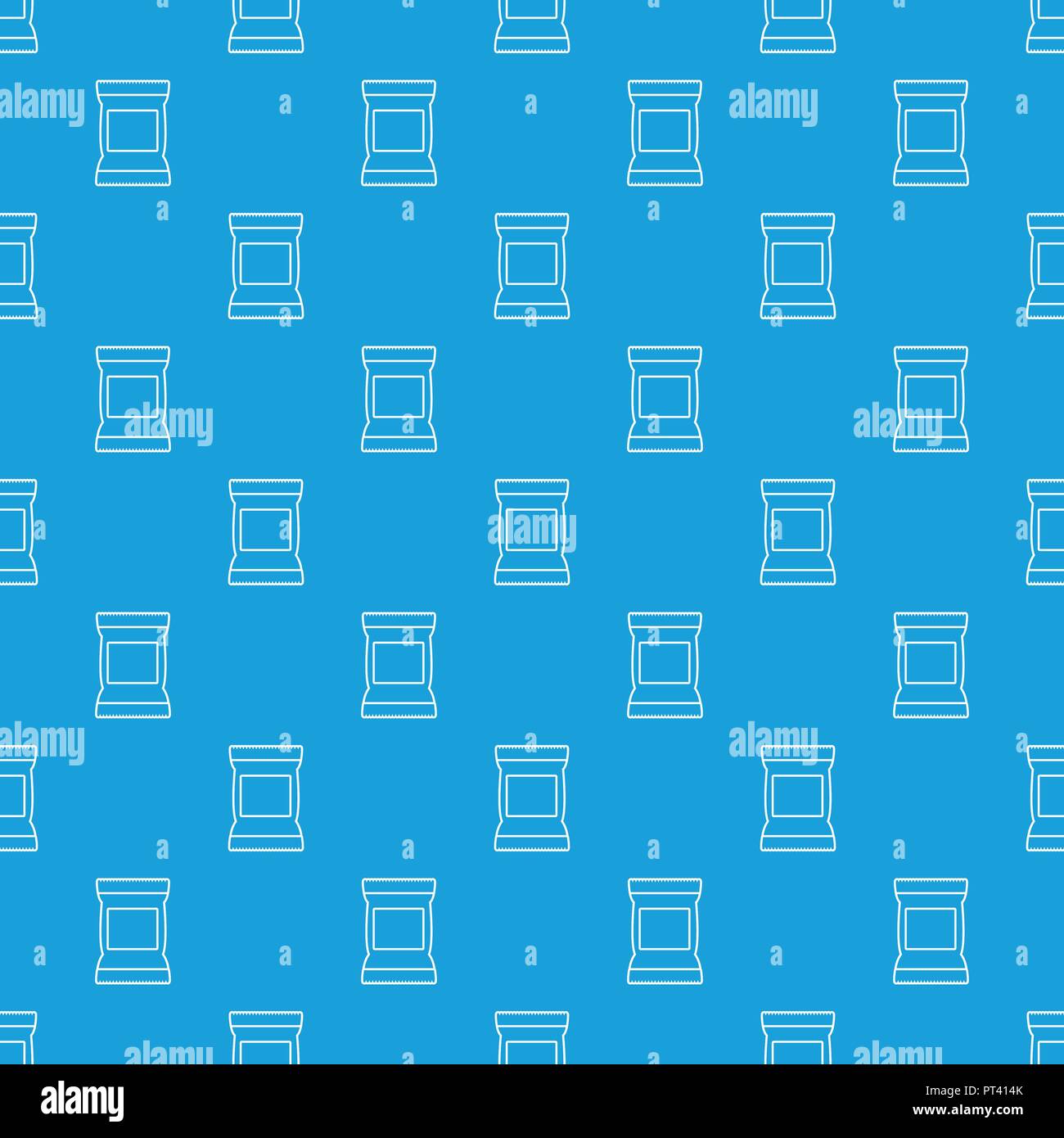 Food snack pillow bag pattern vector seamless blue Stock Vector