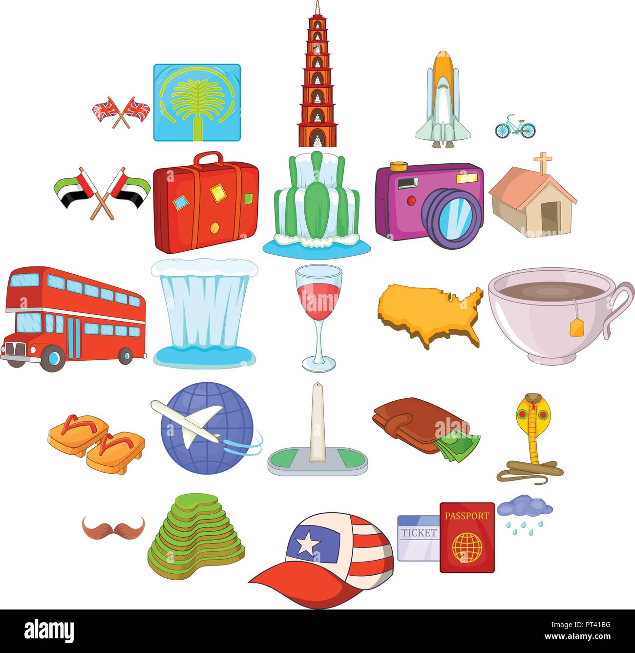 World trip icons set, cartoon style Stock Vector Image & Art - Alamy