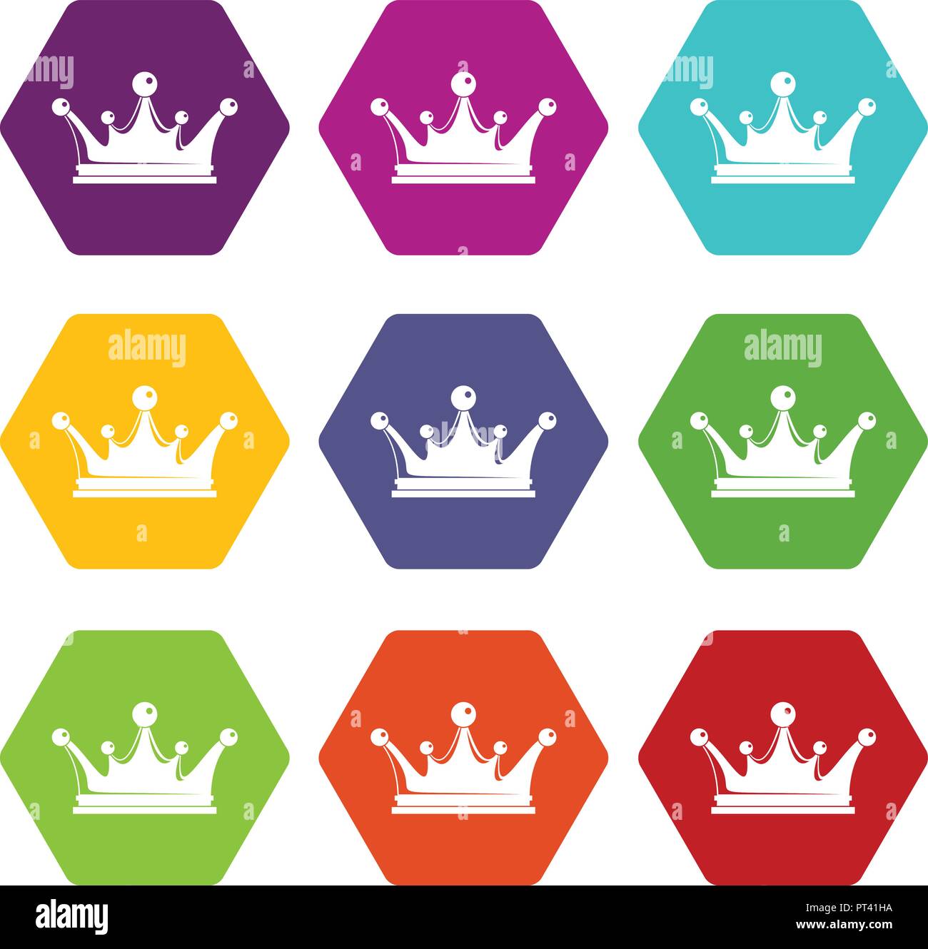 Crown icons set 9 vector Stock Vector Image & Art - Alamy