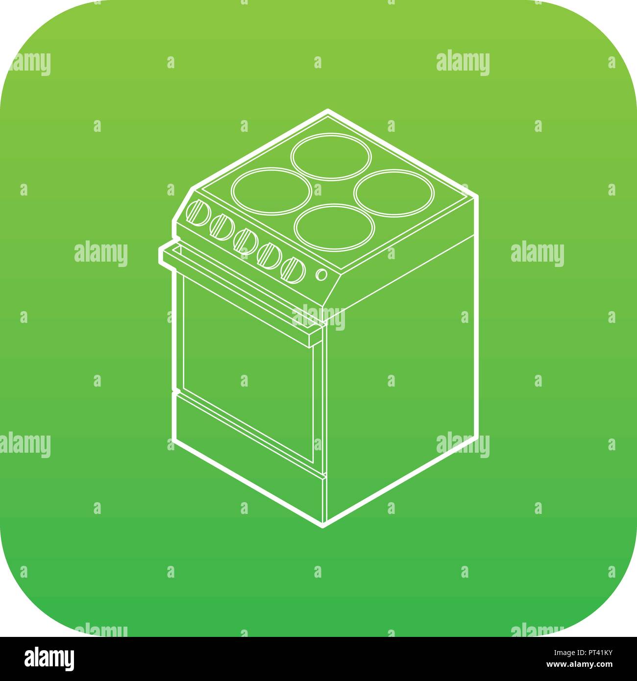 Modern electric cooker icon green vector Stock Vector Image & Art Alamy