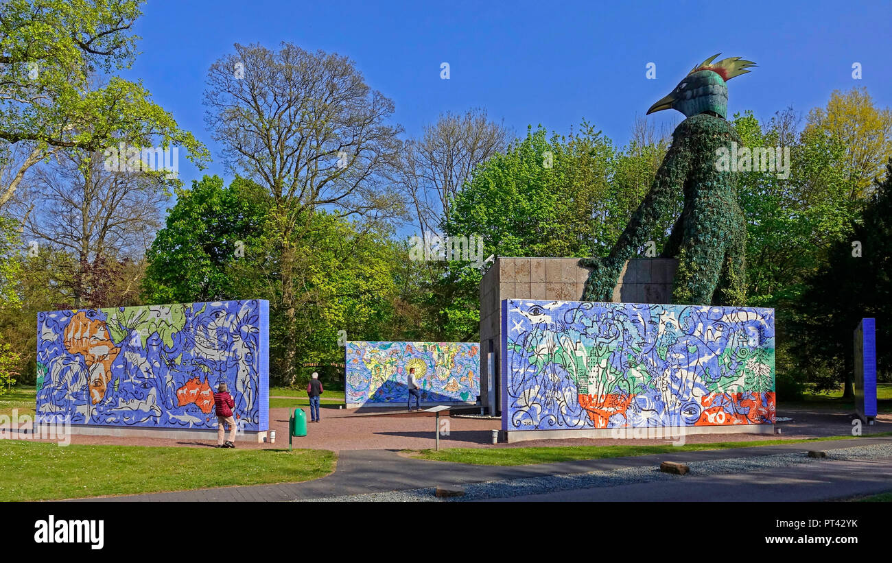 The earth spirit of Andre Heller, art exhibition in the Abbey Park, head office Villeroy & Boch, at the Saar, Mettlach, Saarland, Germany Stock Photo