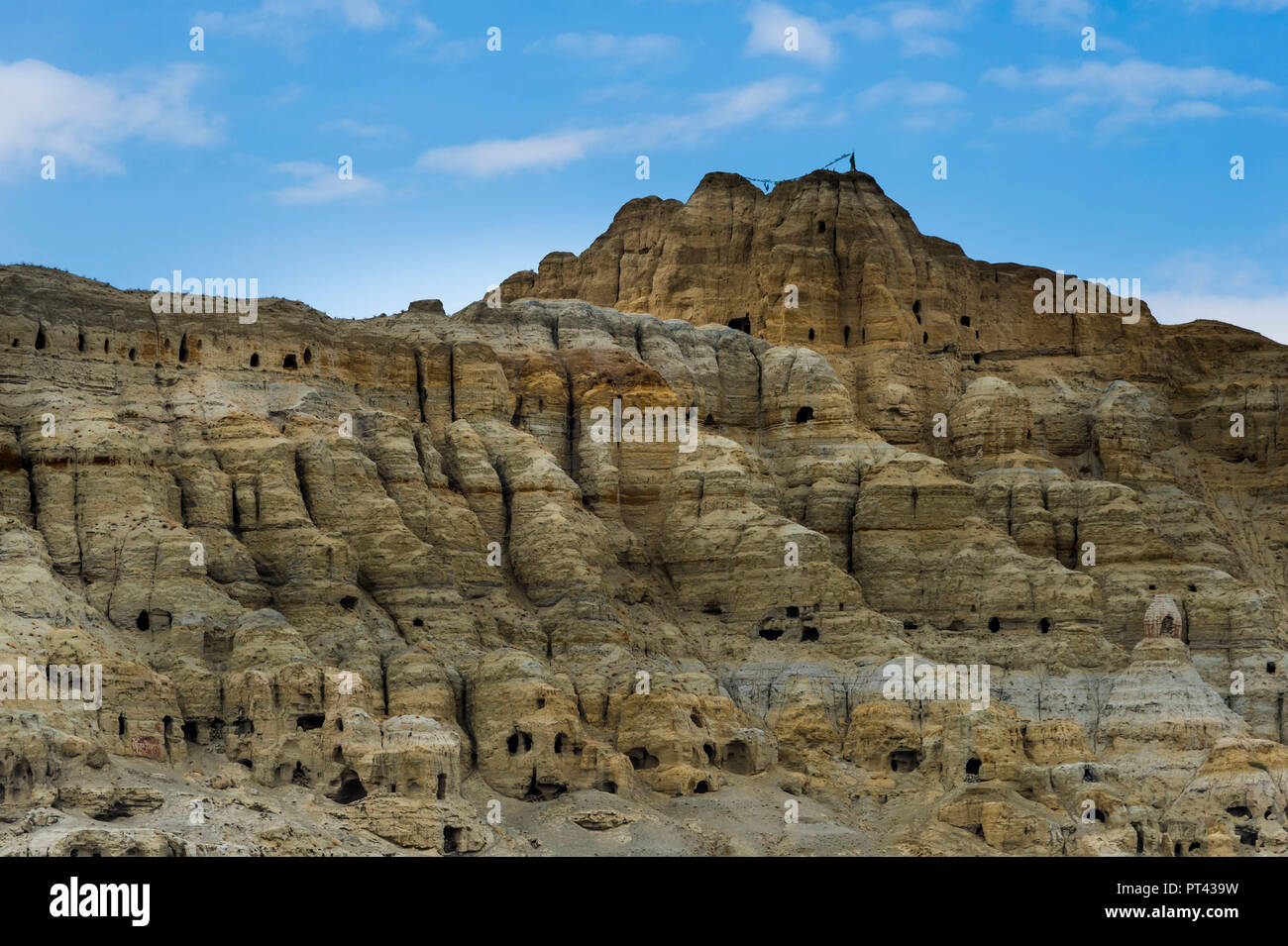 Chiwang Caves in Tibet, Stock Photo