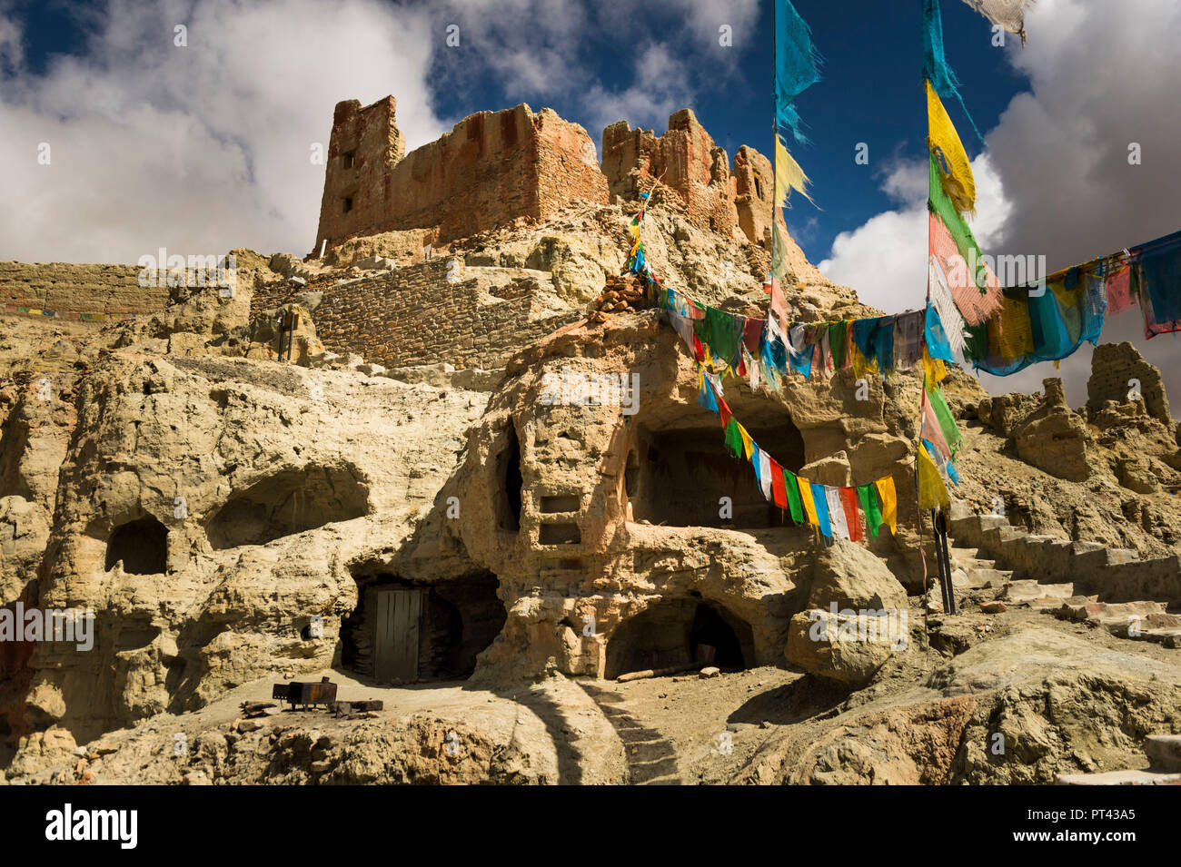 Chiwang Caves in Tibet, Stock Photo