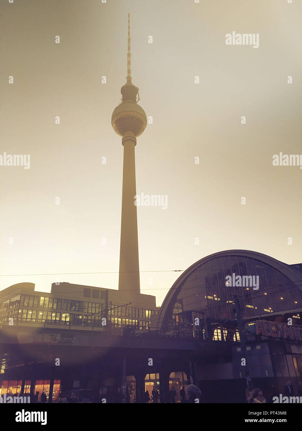Germany, Berlin, Alexanderplatz, TV Tower Stock Photo