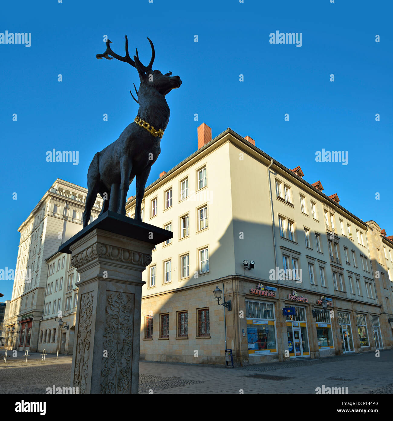 Germany, Saxony-Anhalt, Magdeburg, The Hirschsäule at the Old Market Stock Photo