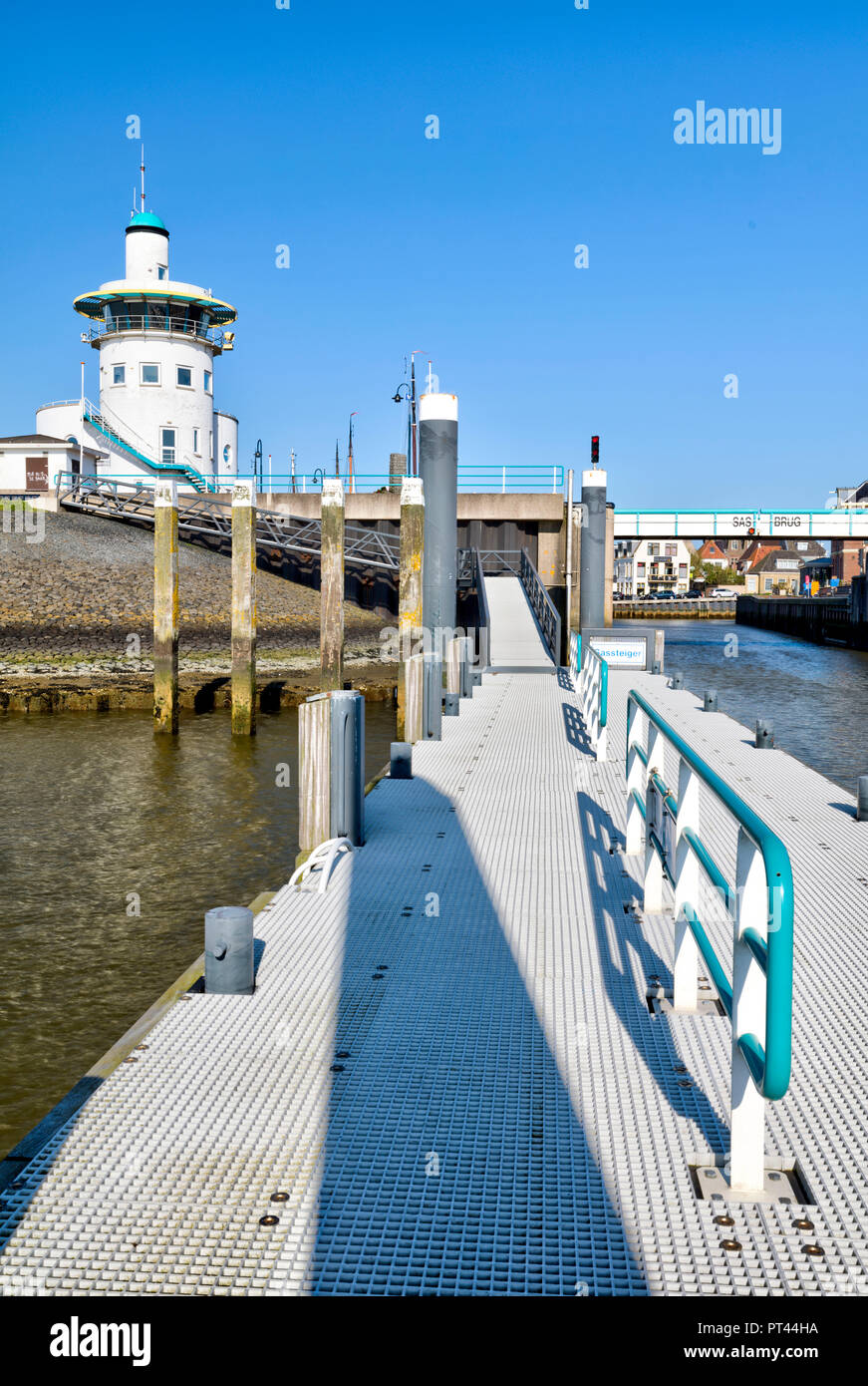 Tower, tower, harbor, Harlingen, Friesland, Netherlands, Europe, Stock Photo