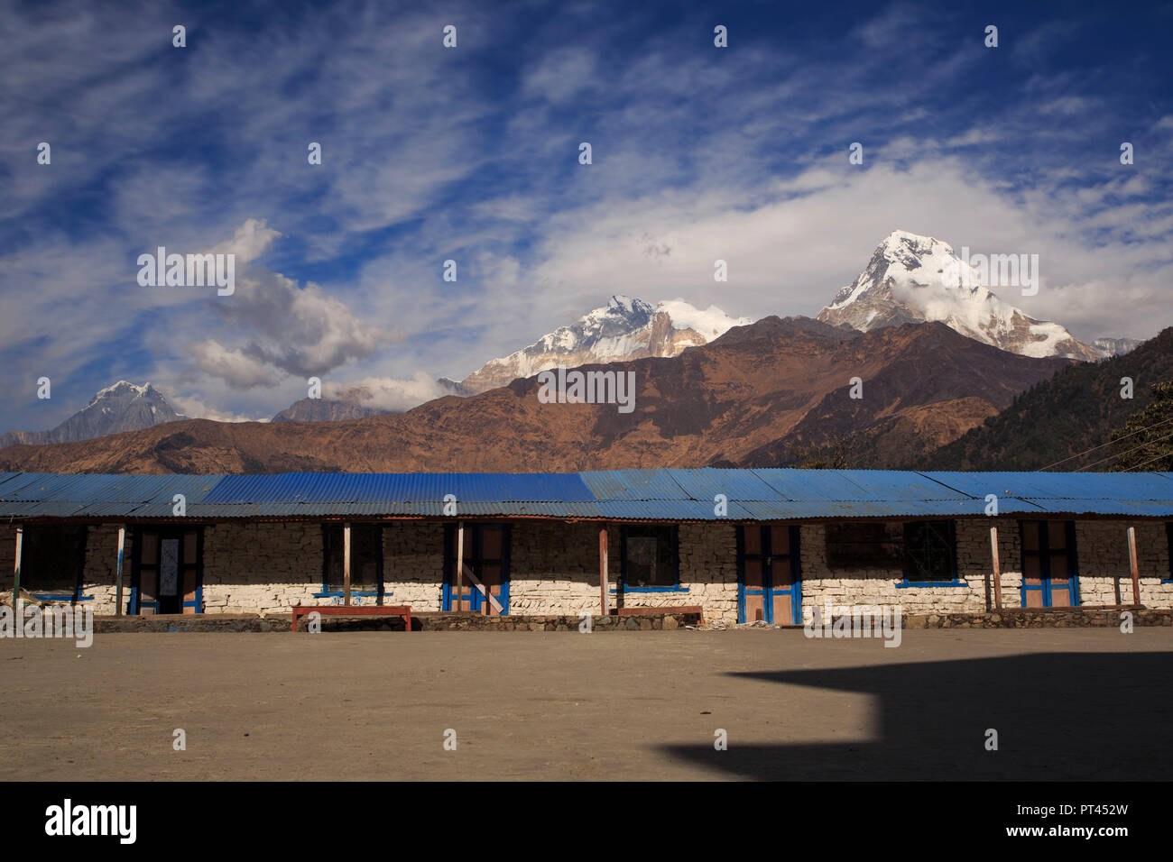 Annapurna range from Ghorepani, Himalayas, Nepal Stock Photo