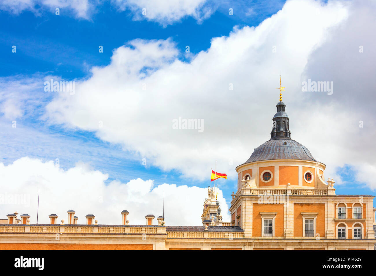 Rooftop and dome of the Royal Palace of Aranjuez (Palacio Real), Community of Madrid, Spain Stock Photo